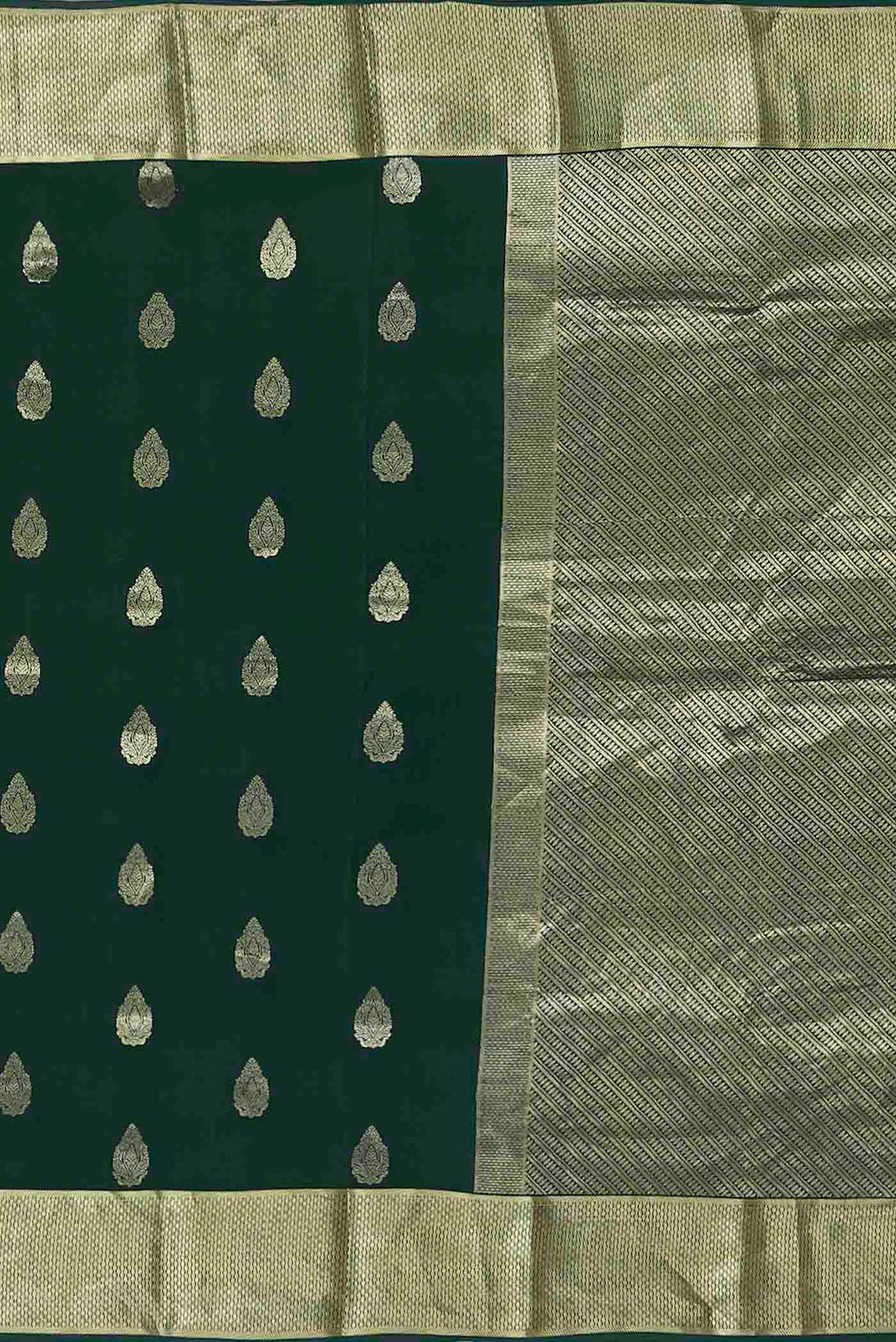 Bottle Green Mysore Crepe Saree