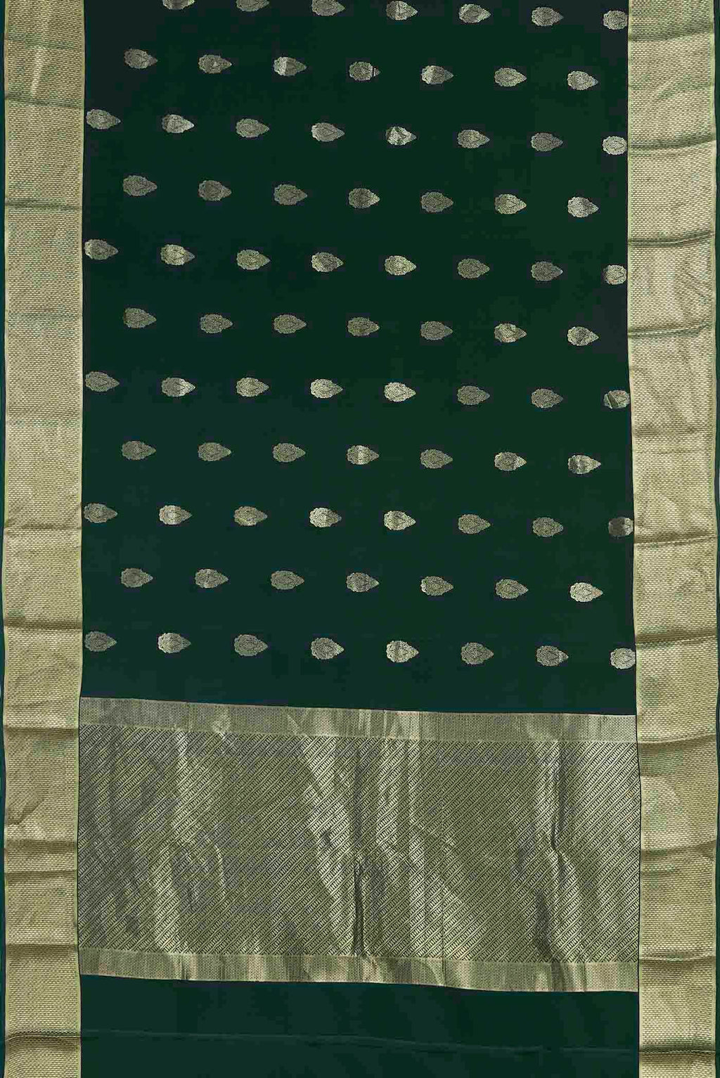 Bottle Green Mysore Crepe Saree