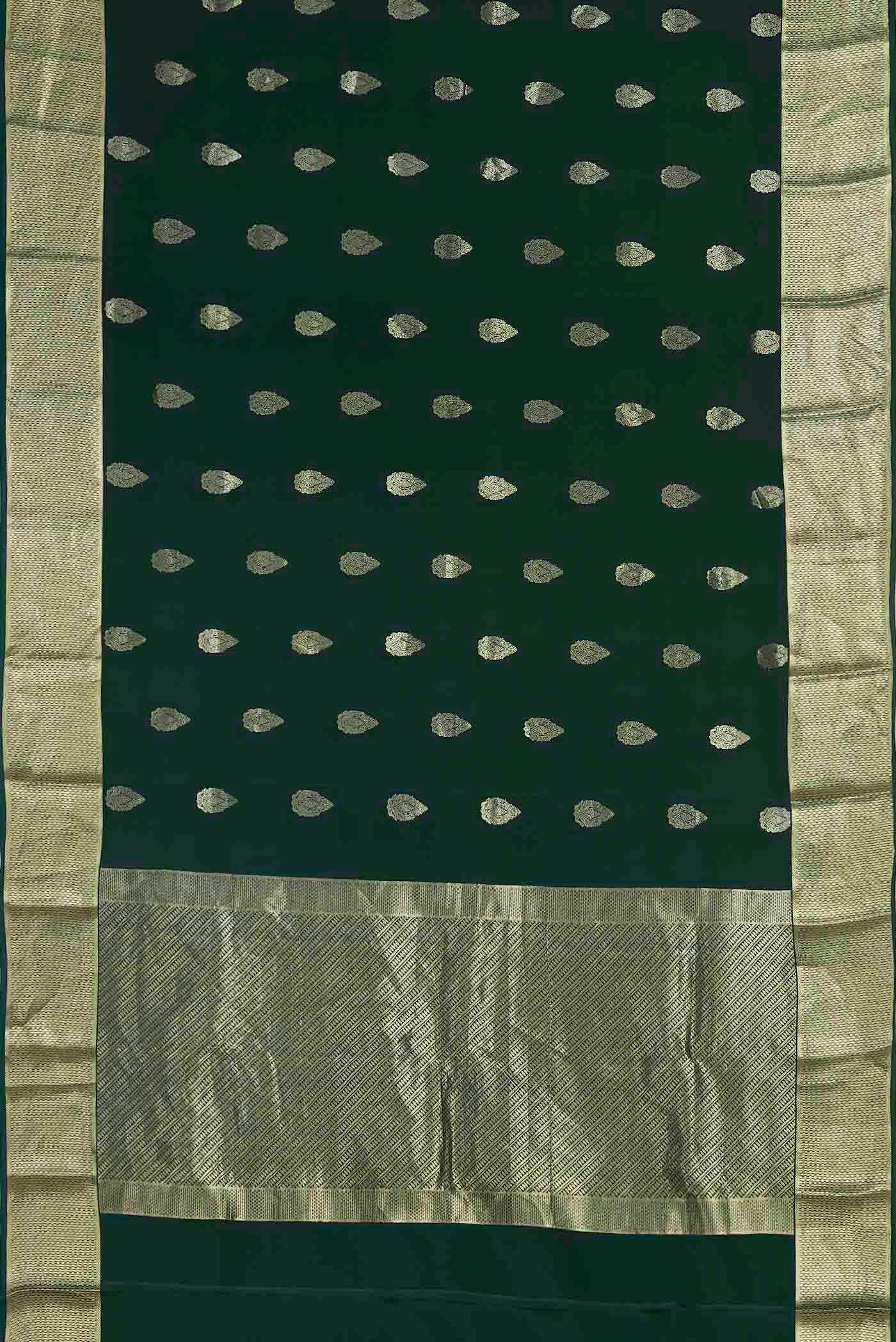 Bottle Green Mysore Crepe Saree