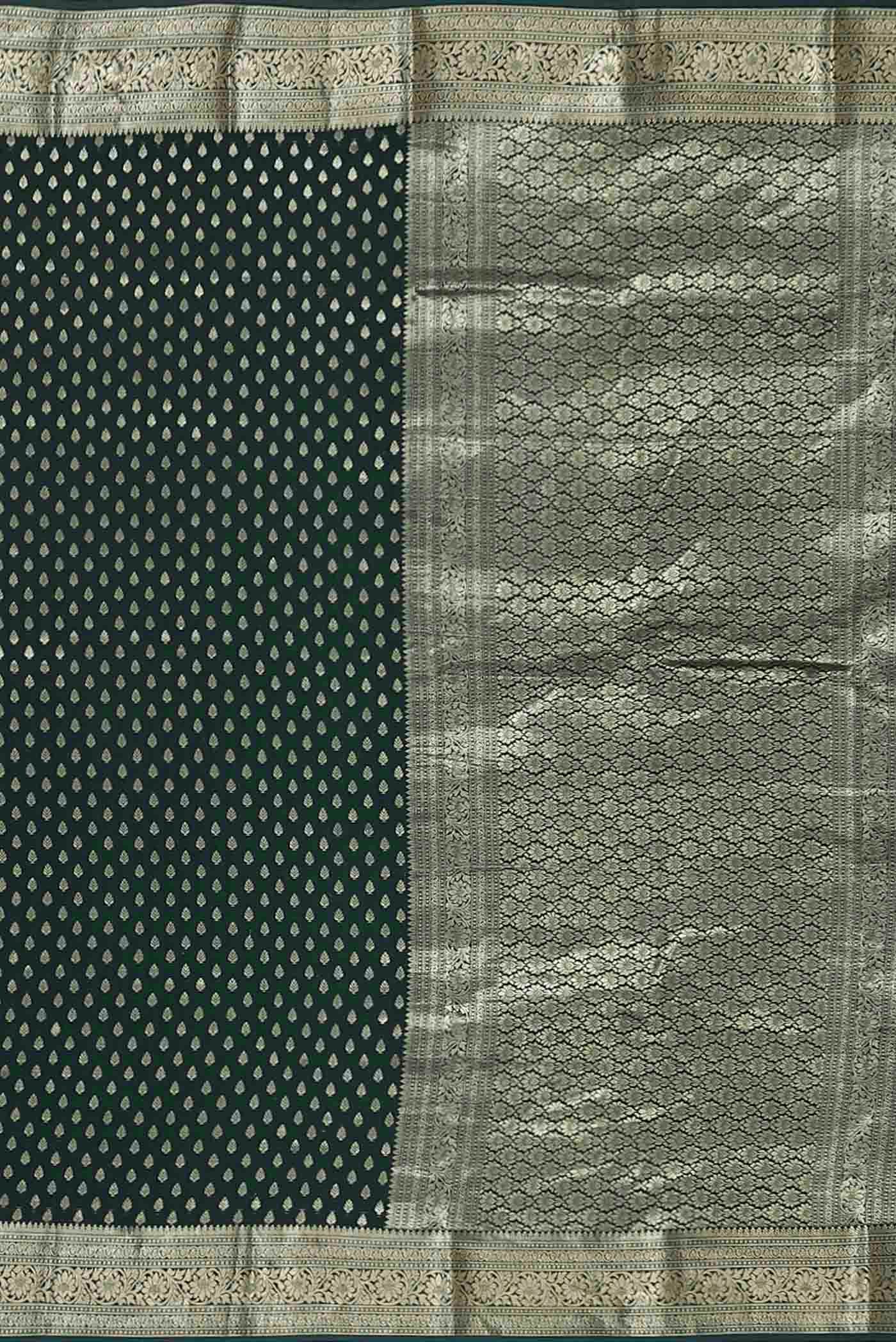 Bottle Green Mysore Crepe Saree
