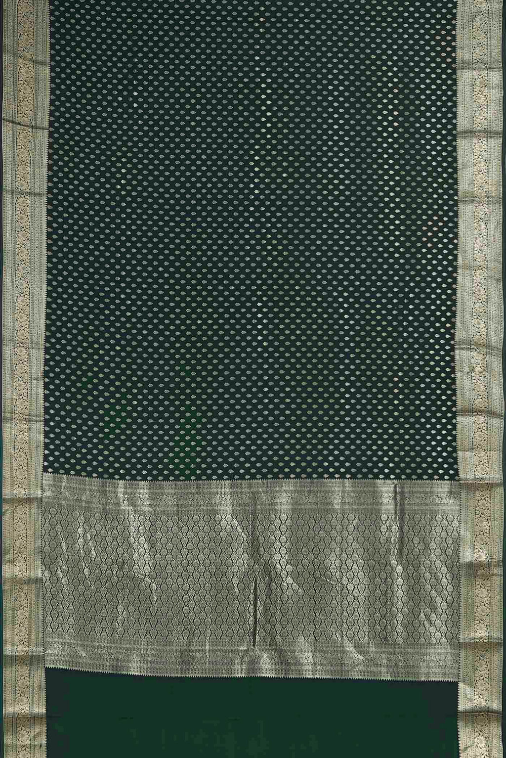 Bottle Green Mysore Crepe Saree