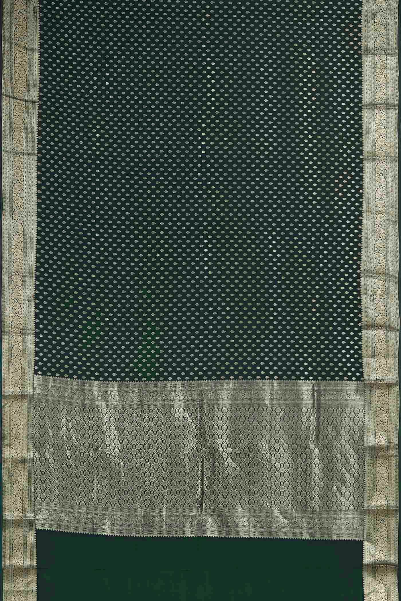 Bottle Green Mysore Crepe Saree