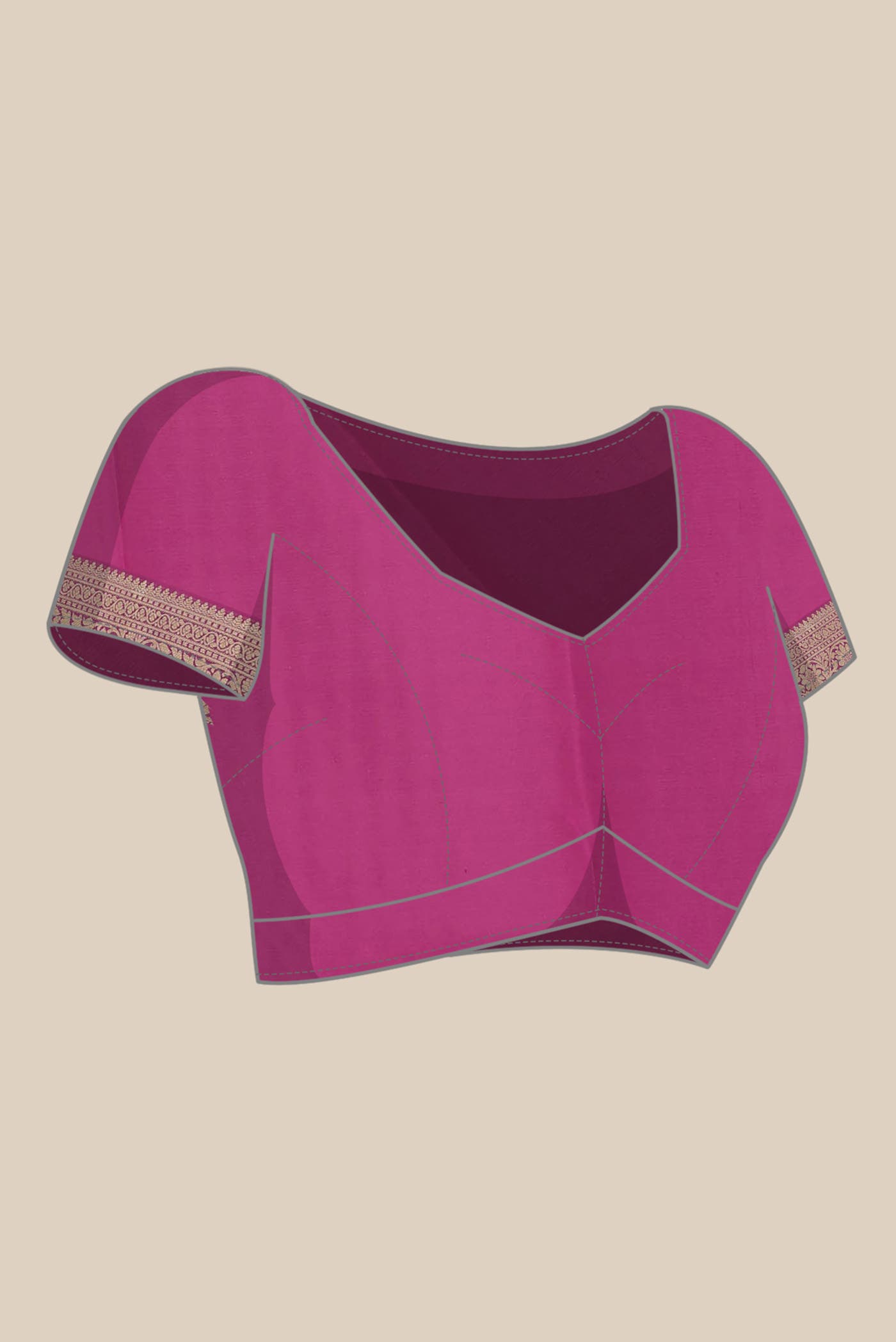 Pink Mysore Crepe Saree