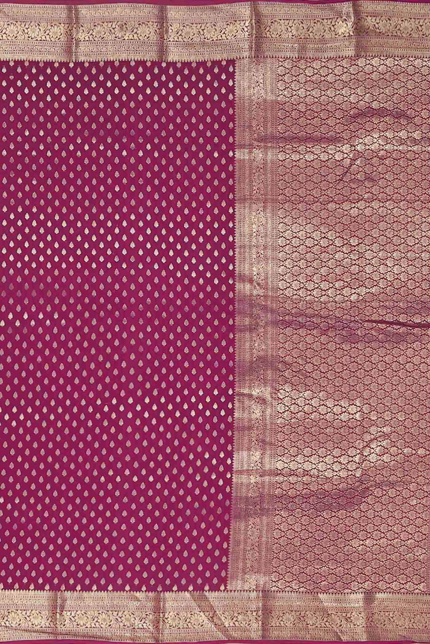 Pink Mysore Crepe Saree