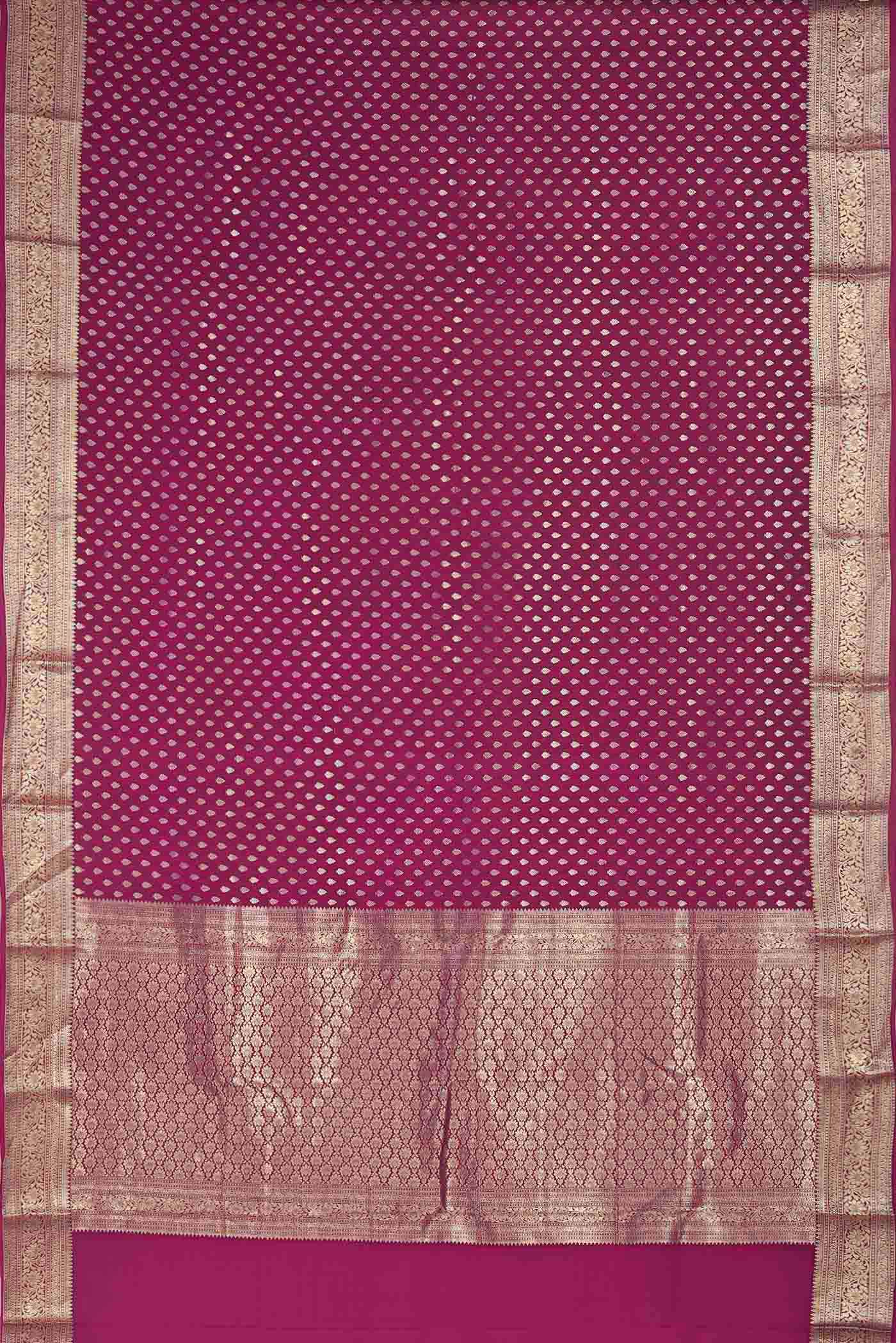 Pink Mysore Crepe Saree