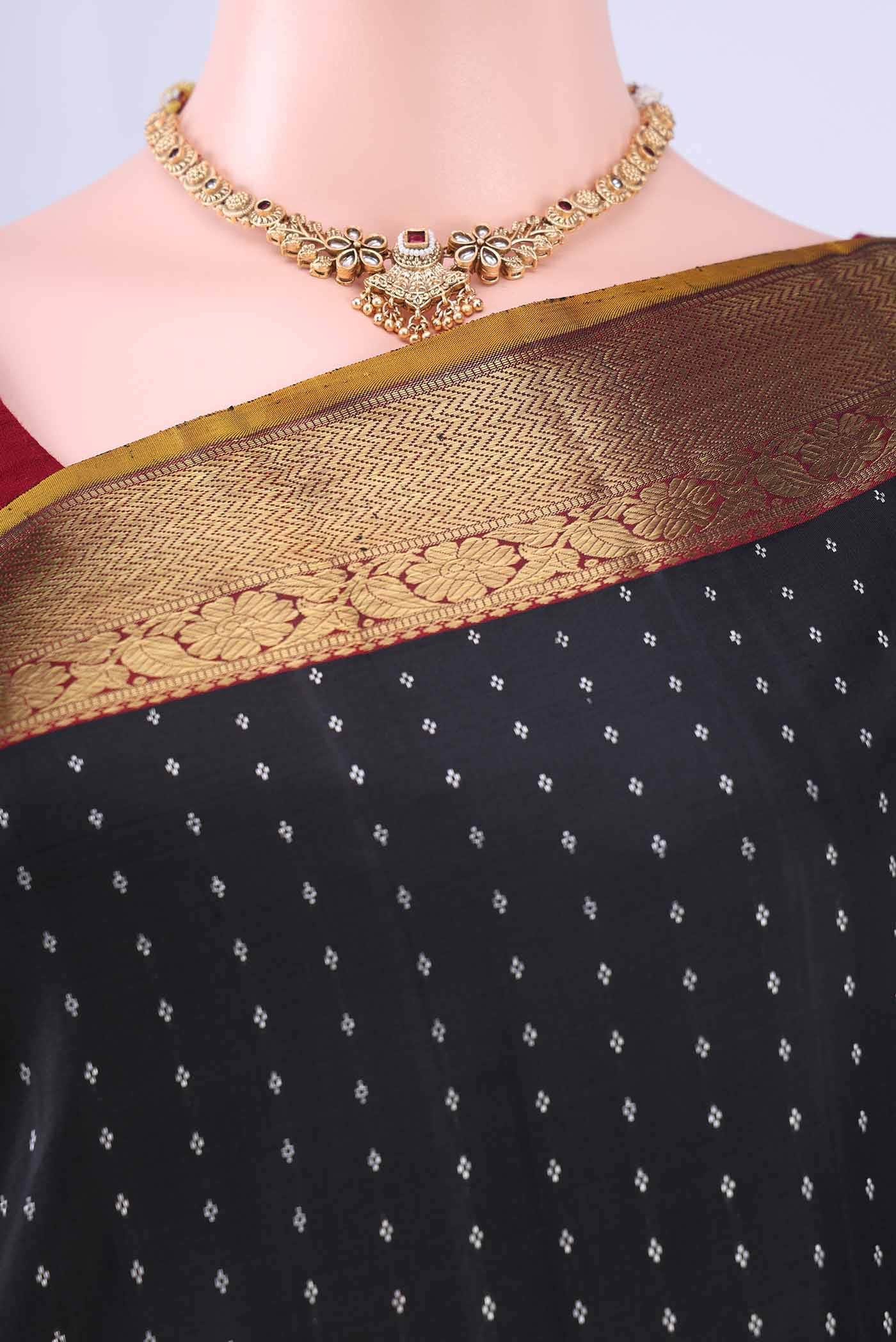 Black Kanchipuram Silk Saree