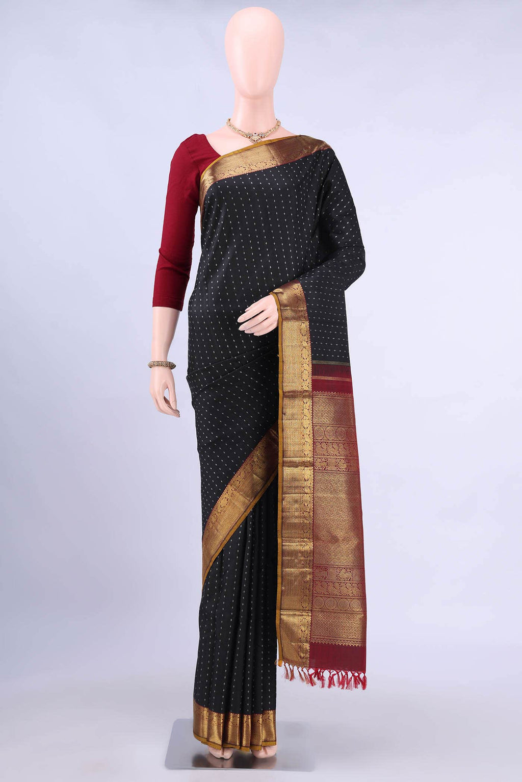 Black Kanchipuram Silk Saree