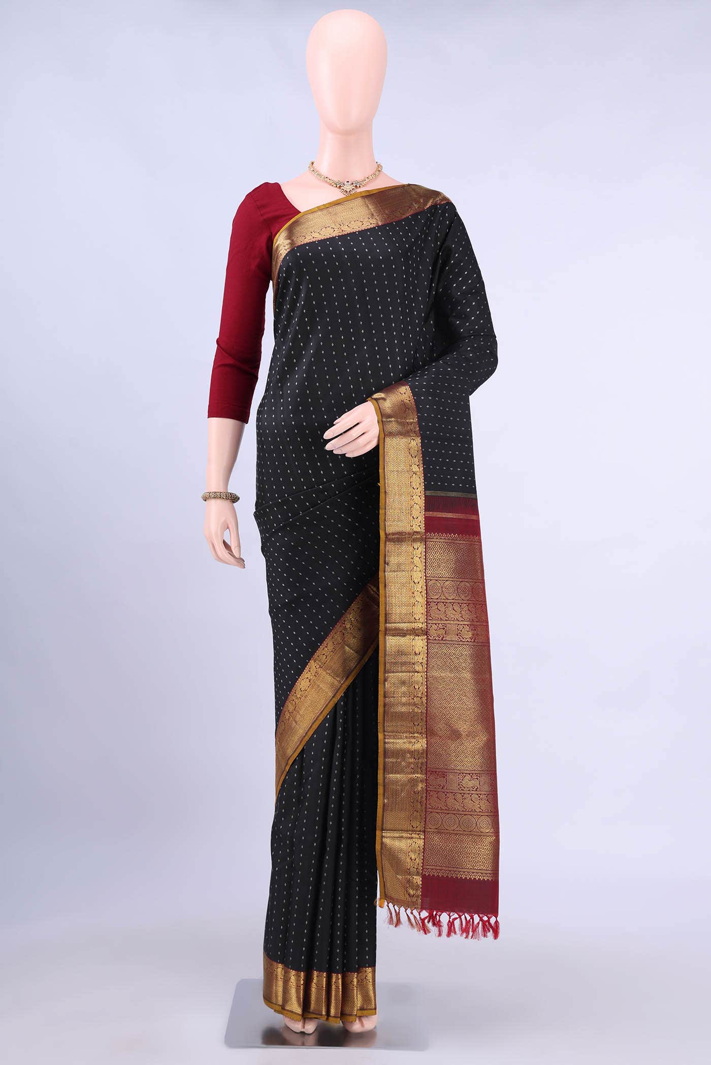 Black Kanchipuram Silk Saree