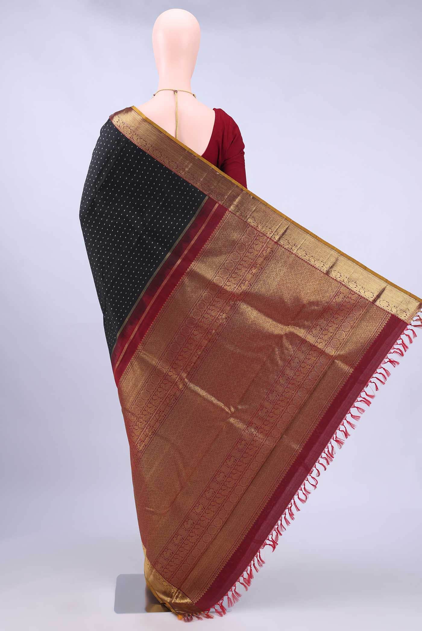 Black Kanchipuram Silk Saree