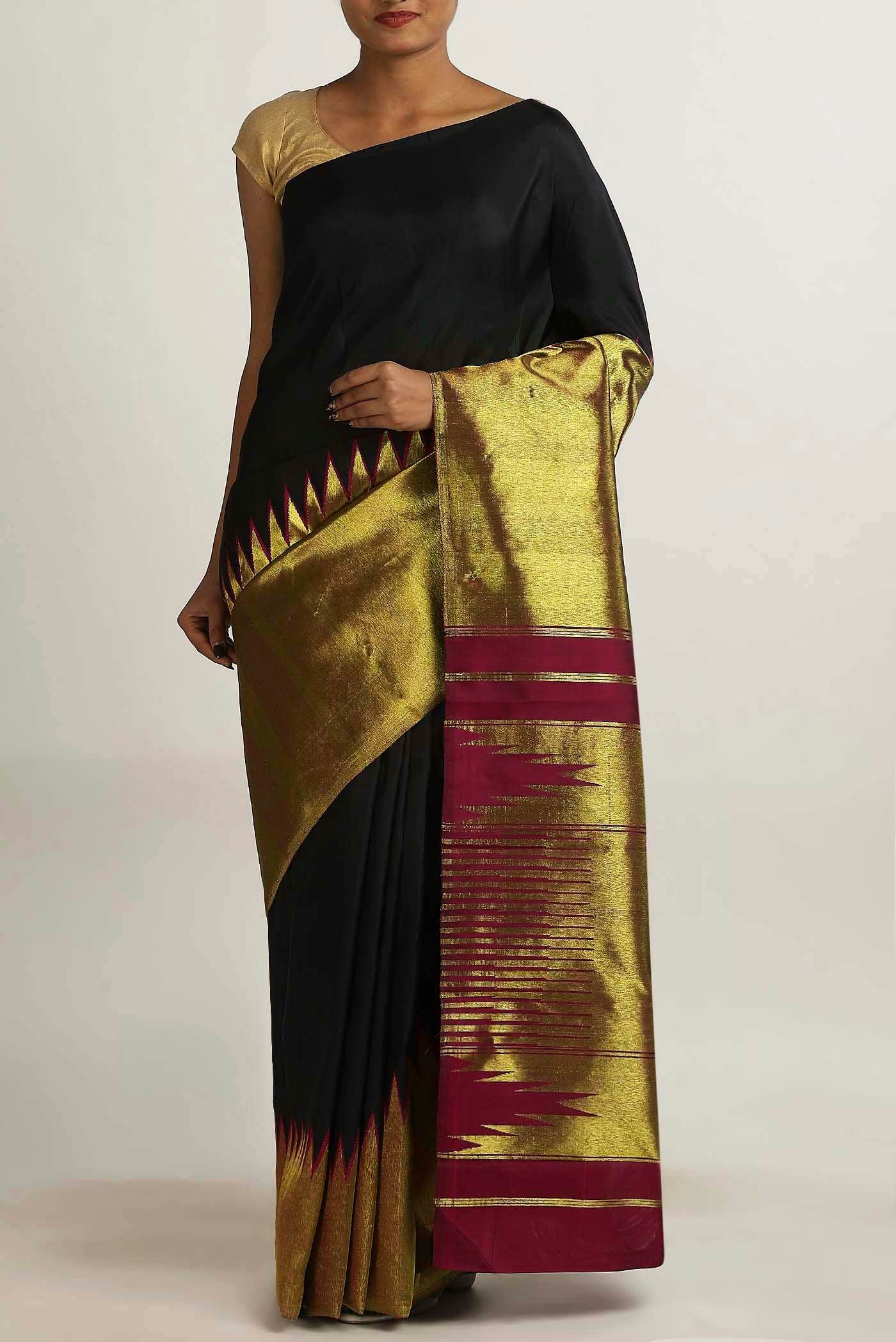 Black Kanchipuram Silk Saree
