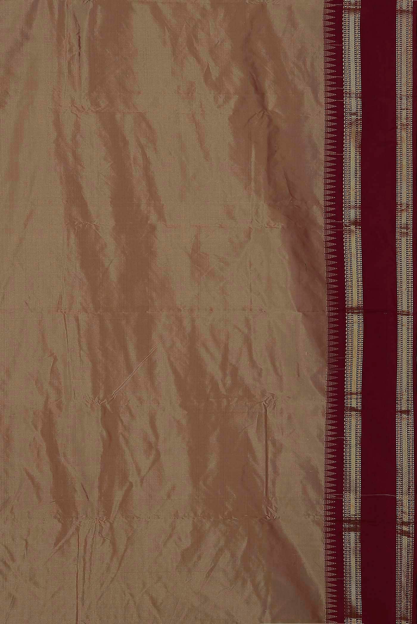 Beige Bangalore Silk Saree