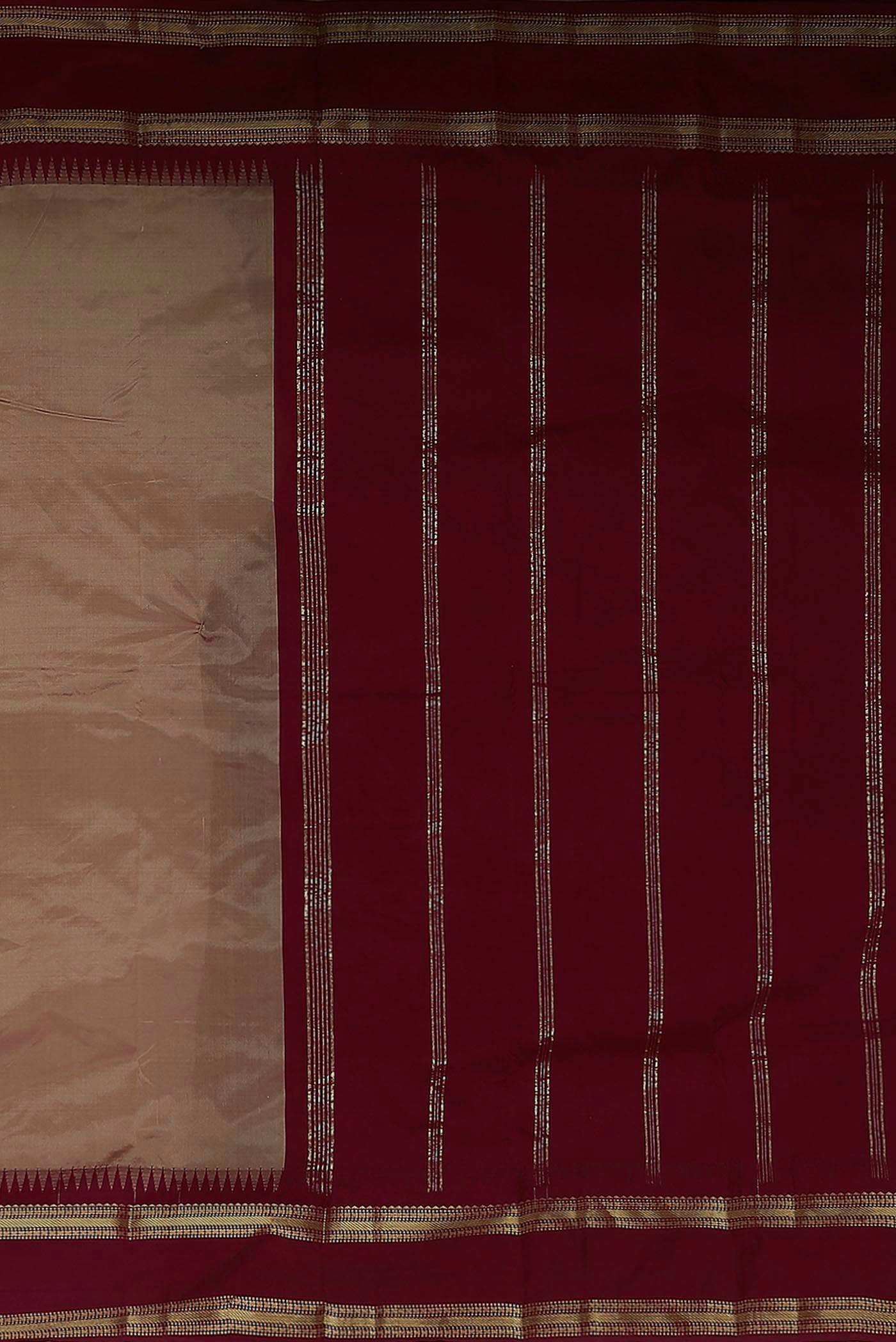 Beige Bangalore Silk Saree