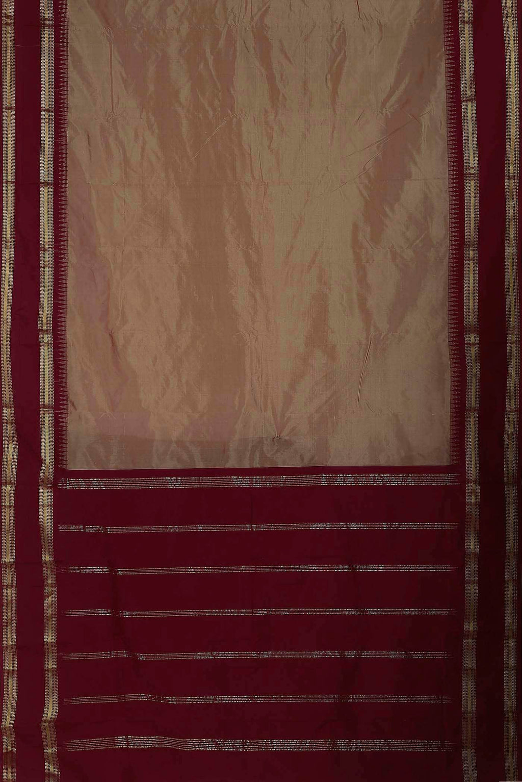 Beige Bangalore Silk Saree