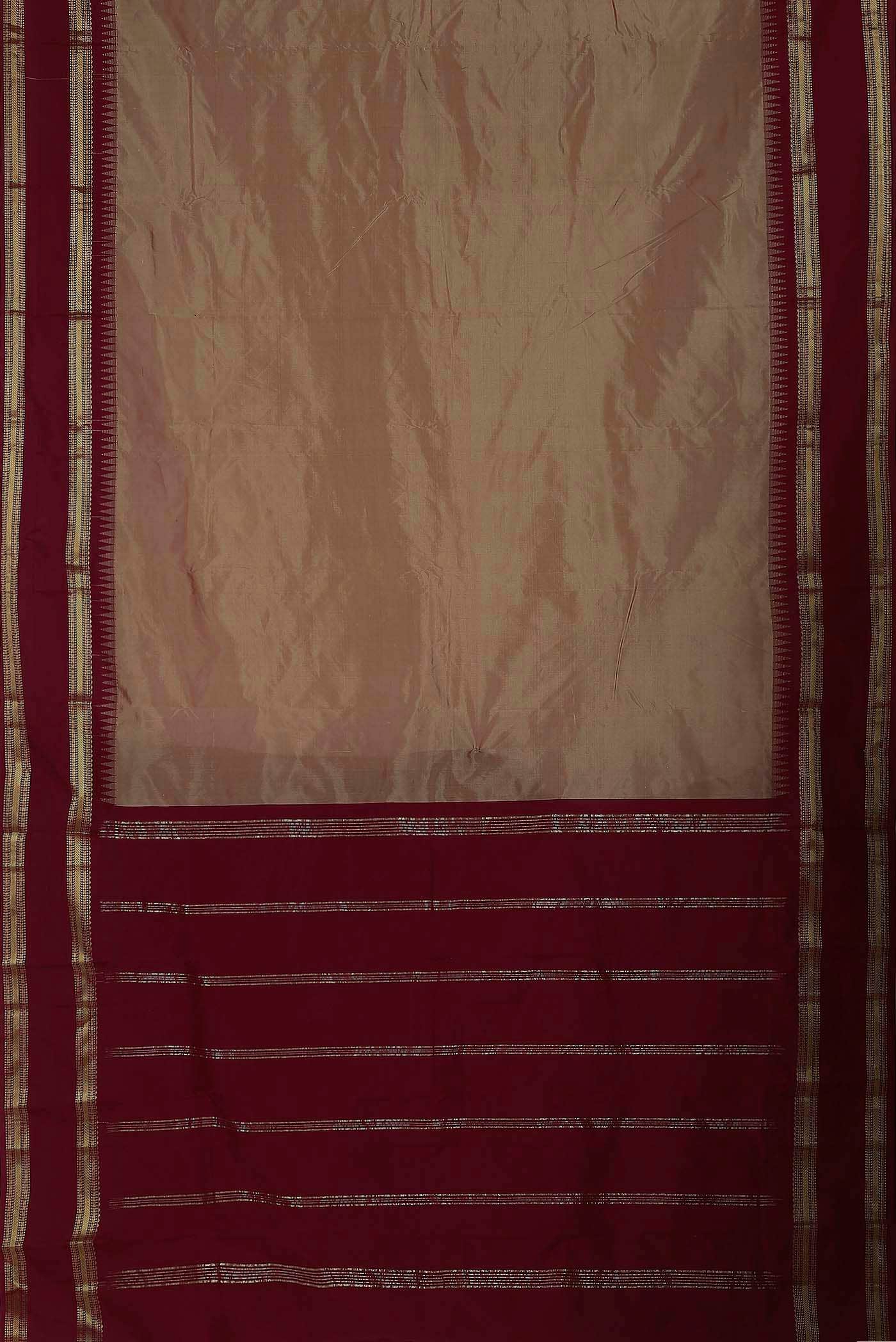Beige Bangalore Silk Saree