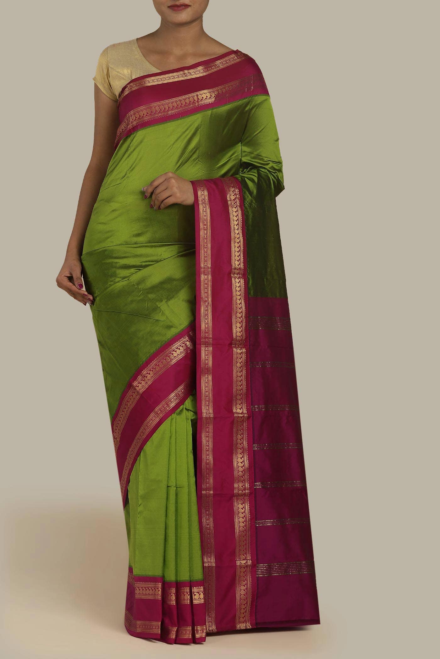 Green Blended Bangalore Silk Saree