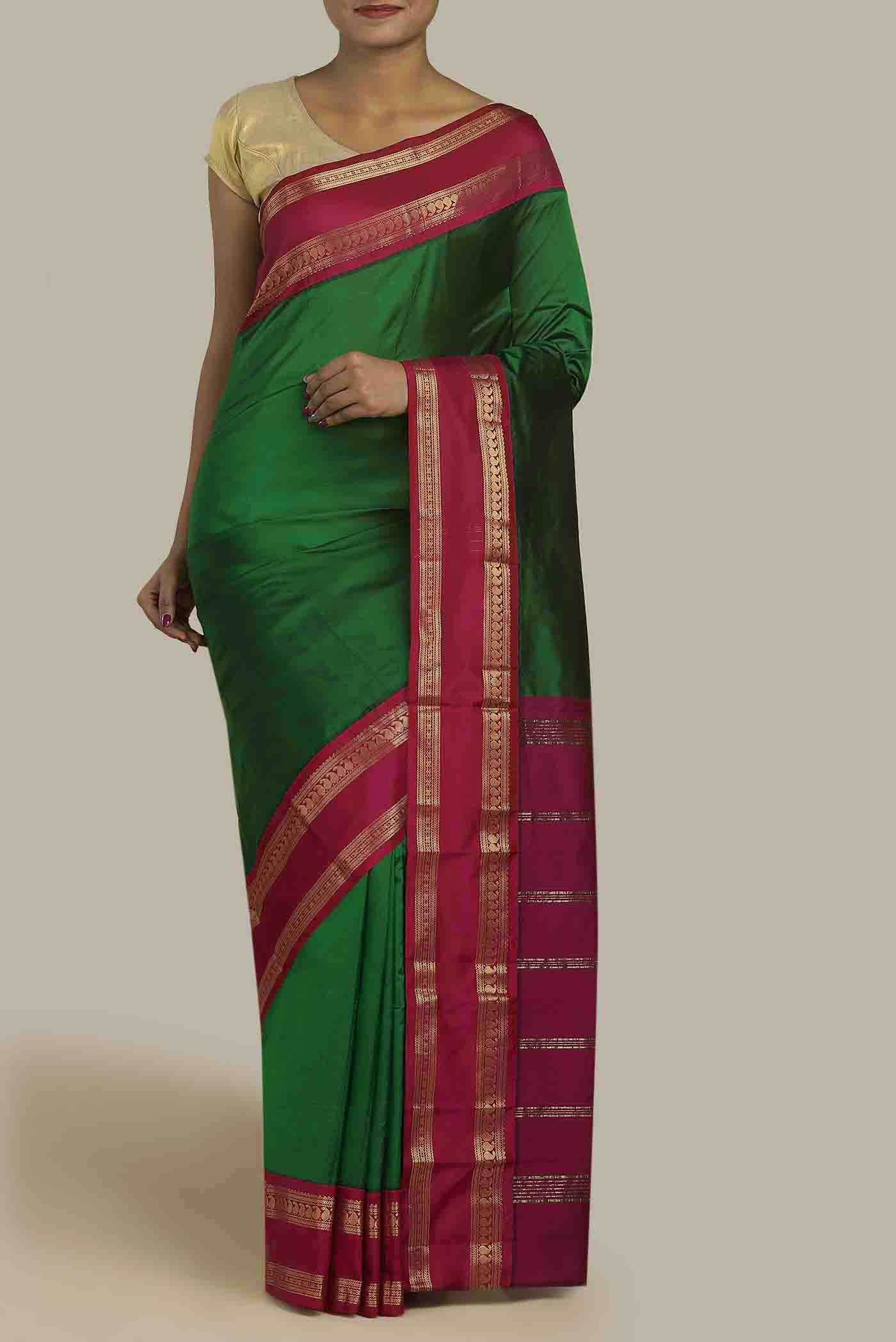 Green Blended Bangalore Silk Saree