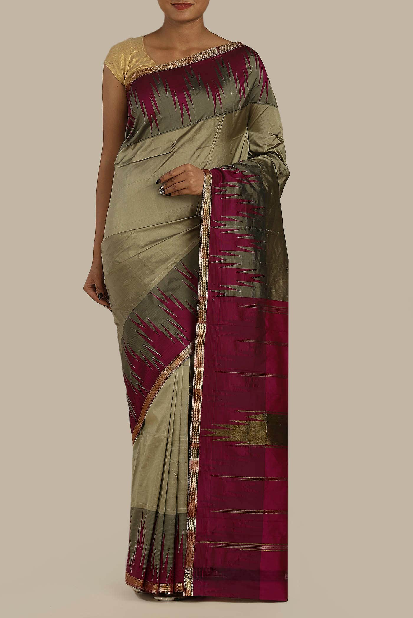 Green Dual Tone Bangalore Silk Saree