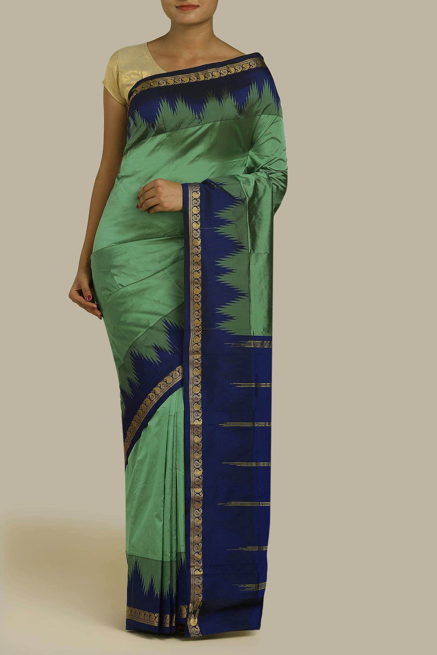 Green Blended Bangalore Silk Saree