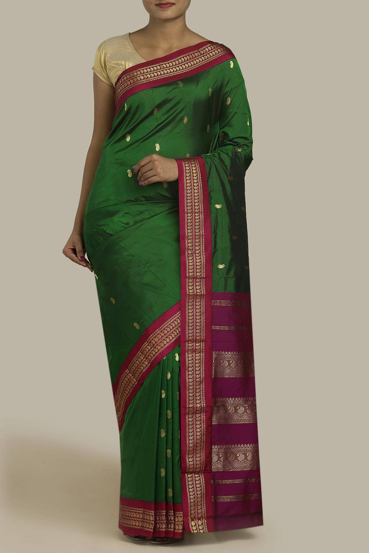Green Blended Bangalore Silk Saree