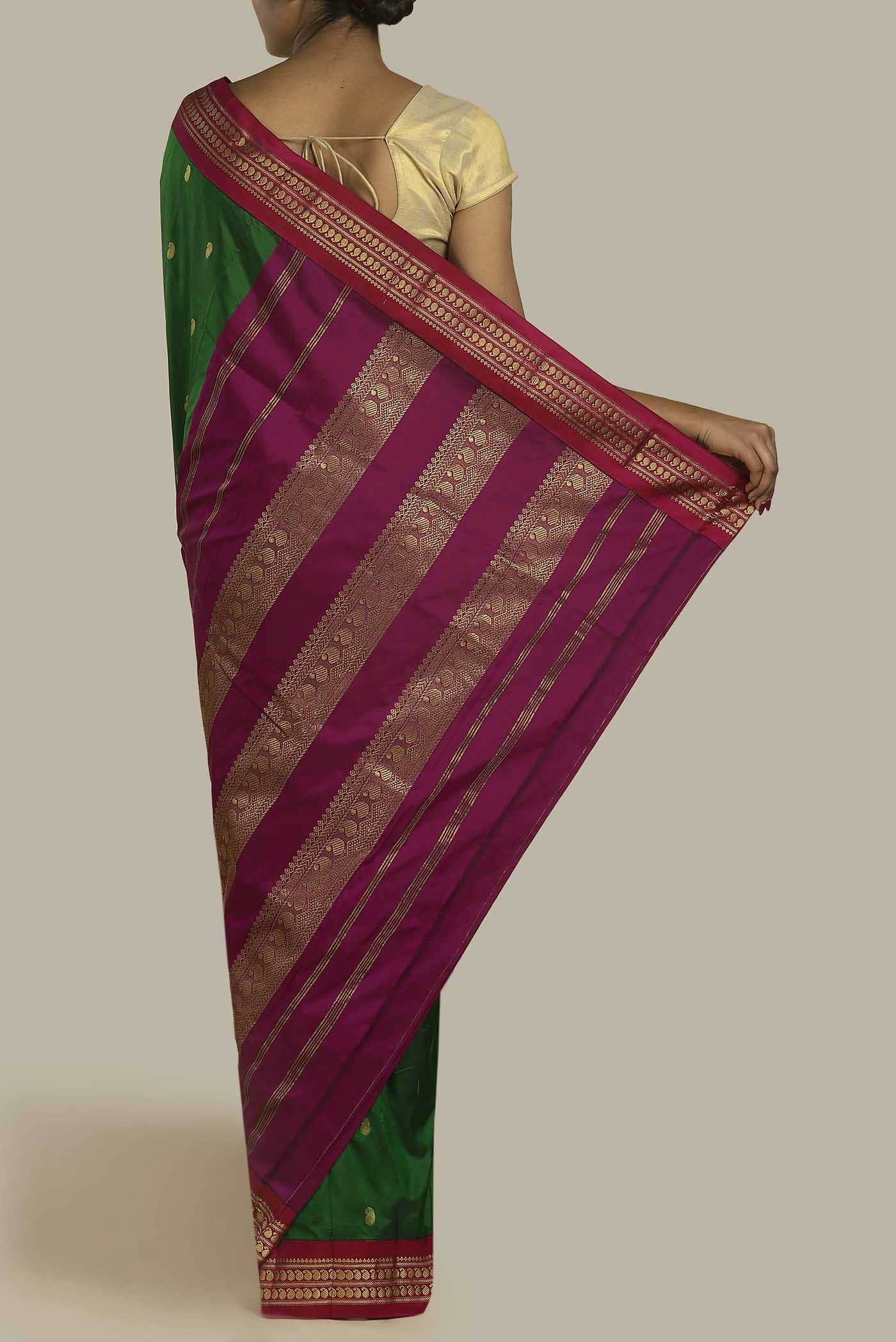 Green Blended Bangalore Silk Saree