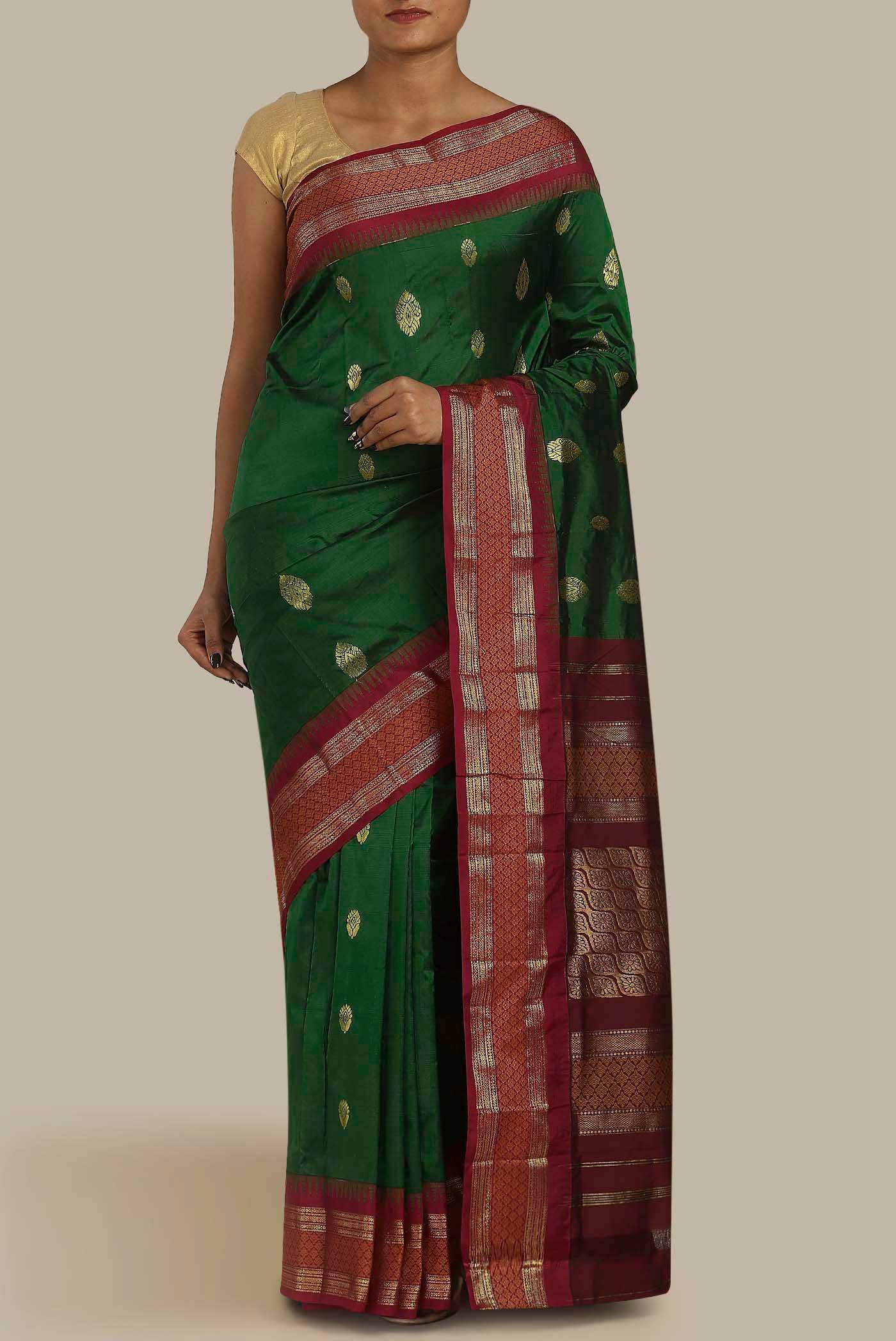 Green Bangalore Silk Saree