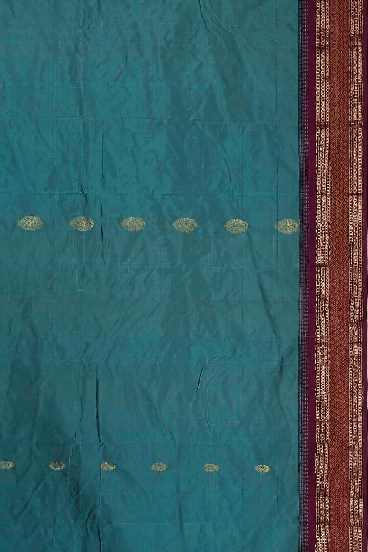 Blue Blended Bangalore Silk Saree
