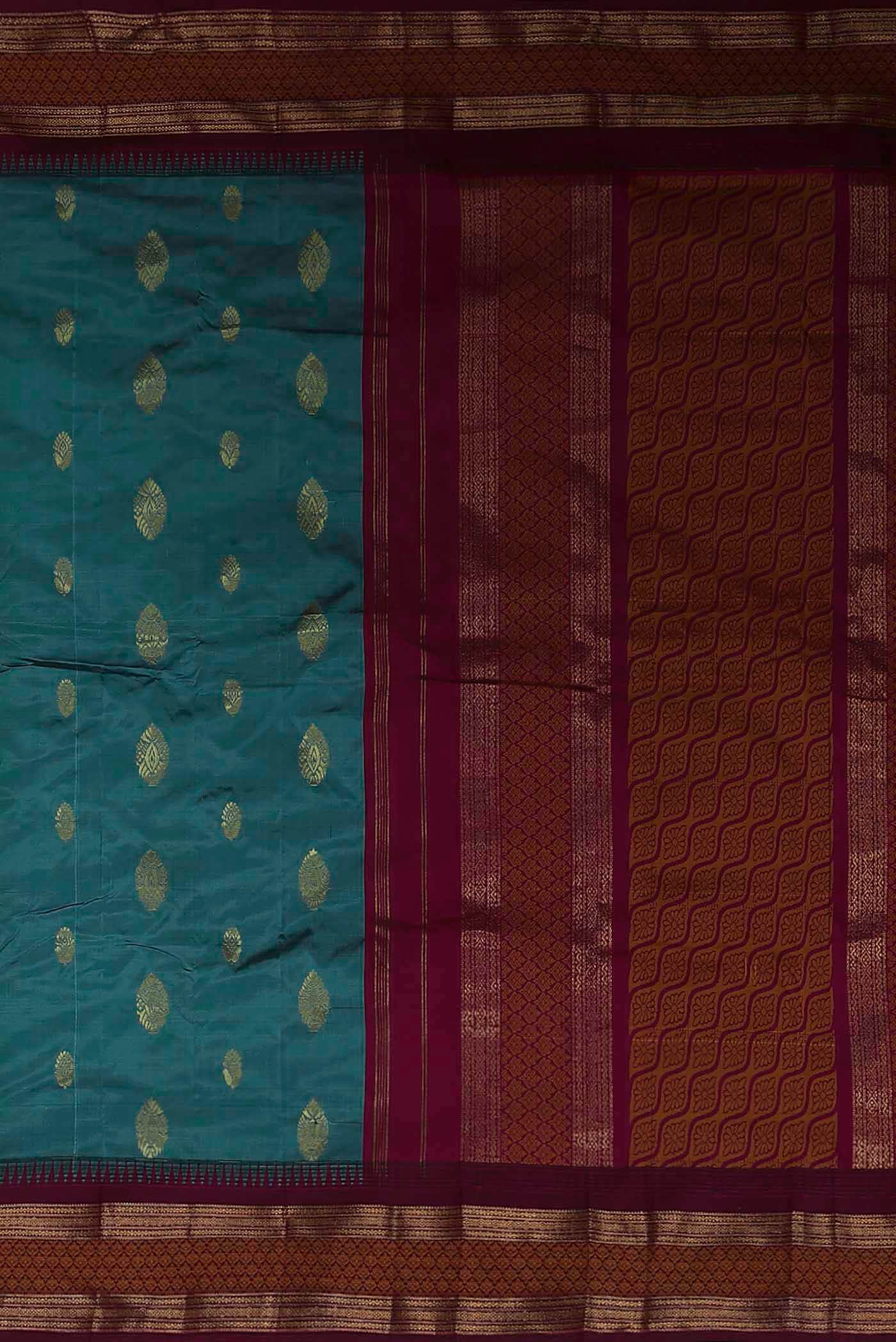 Blue Blended Bangalore Silk Saree