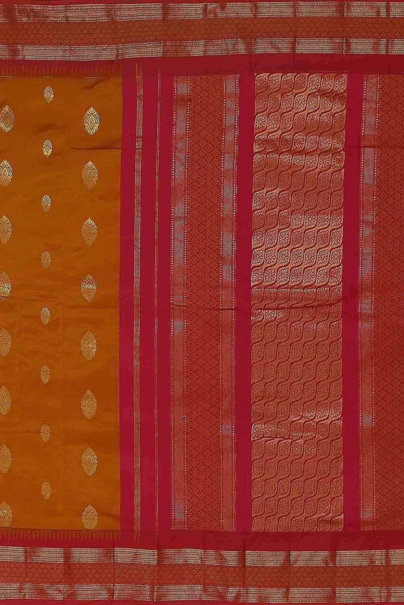 Orange Blended Bangalore Silk Saree