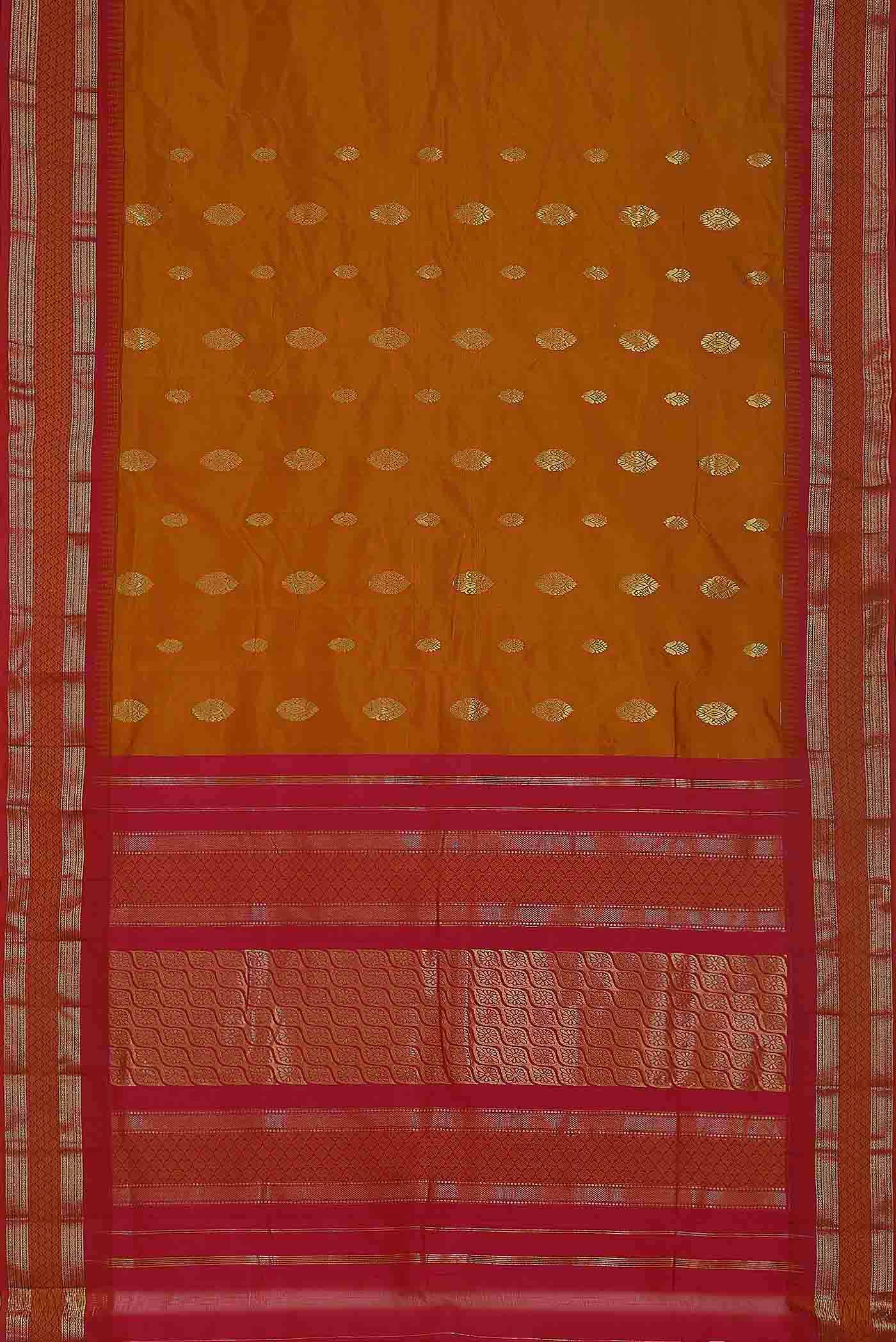 Orange Blended Bangalore Silk Saree