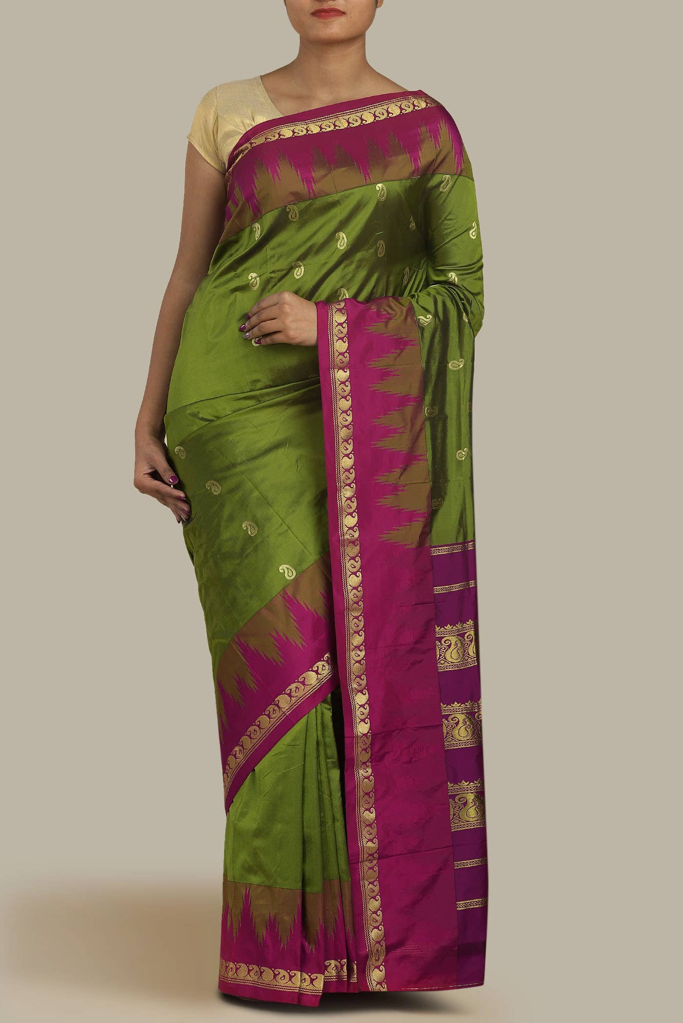 Green Blended Bangalore Silk Saree