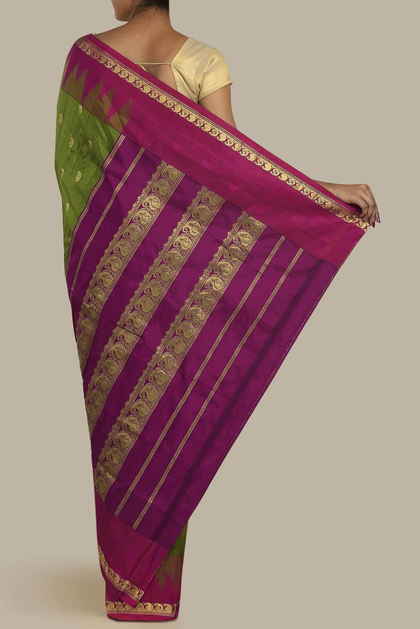 Green Blended Bangalore Silk Saree