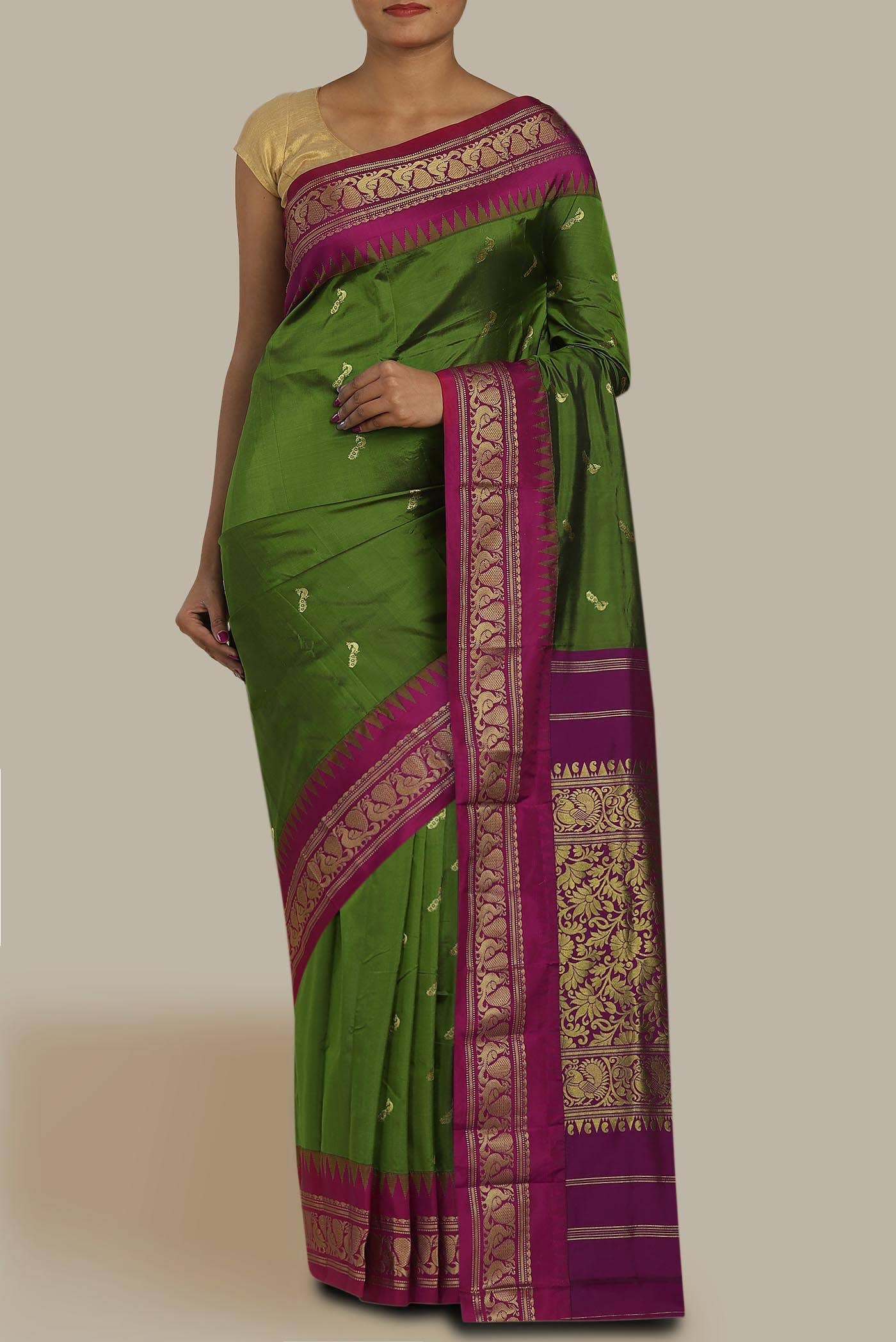 Green Blended Bangalore Silk Saree