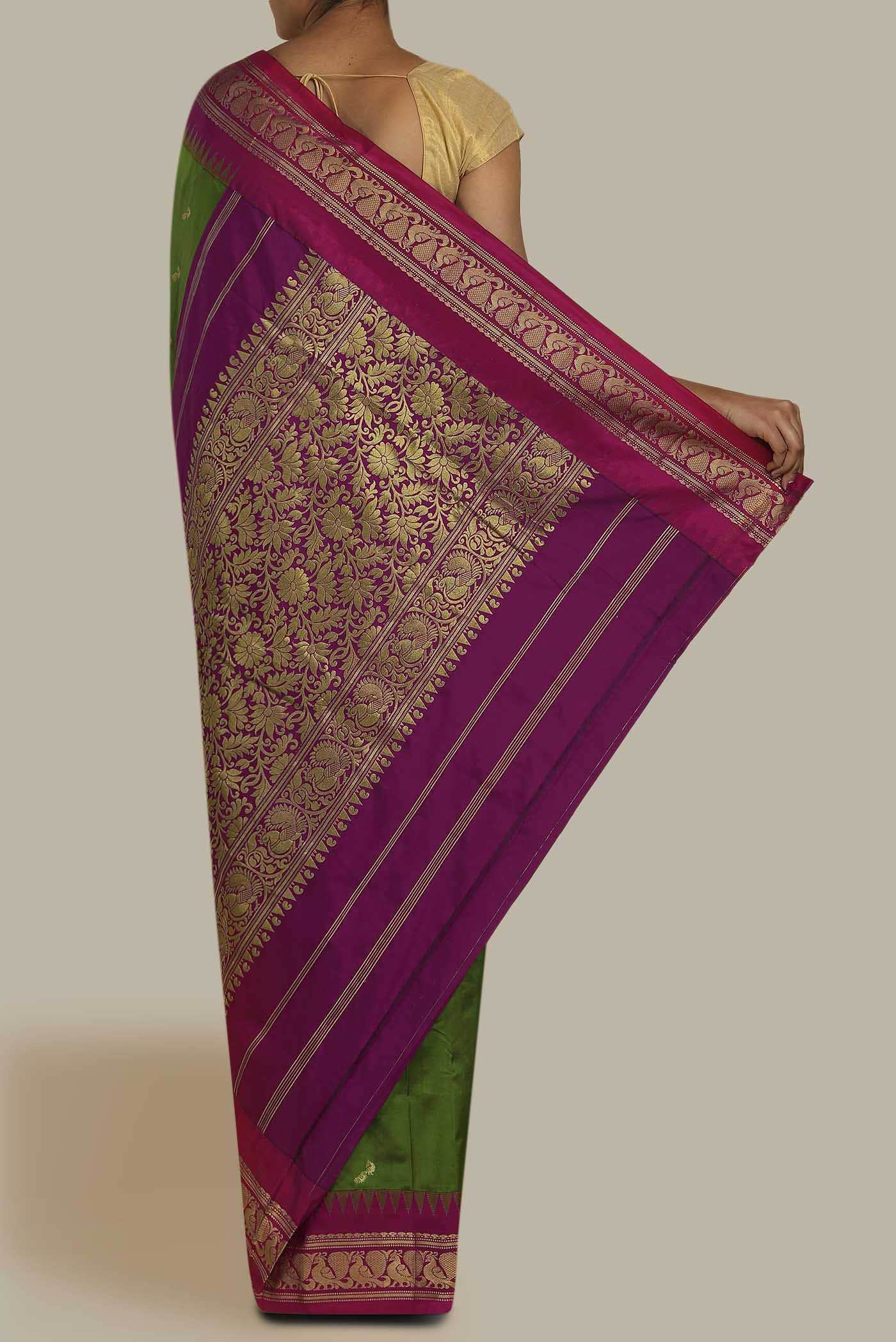 Green Blended Bangalore Silk Saree