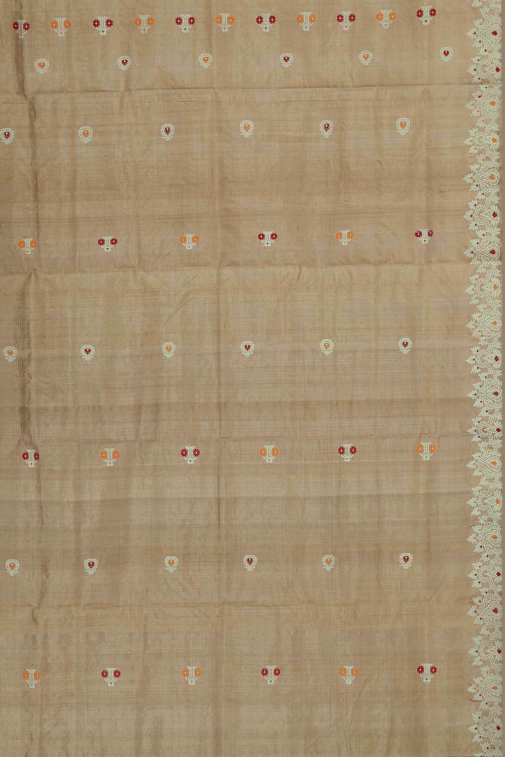Beige Assam Silk Saree