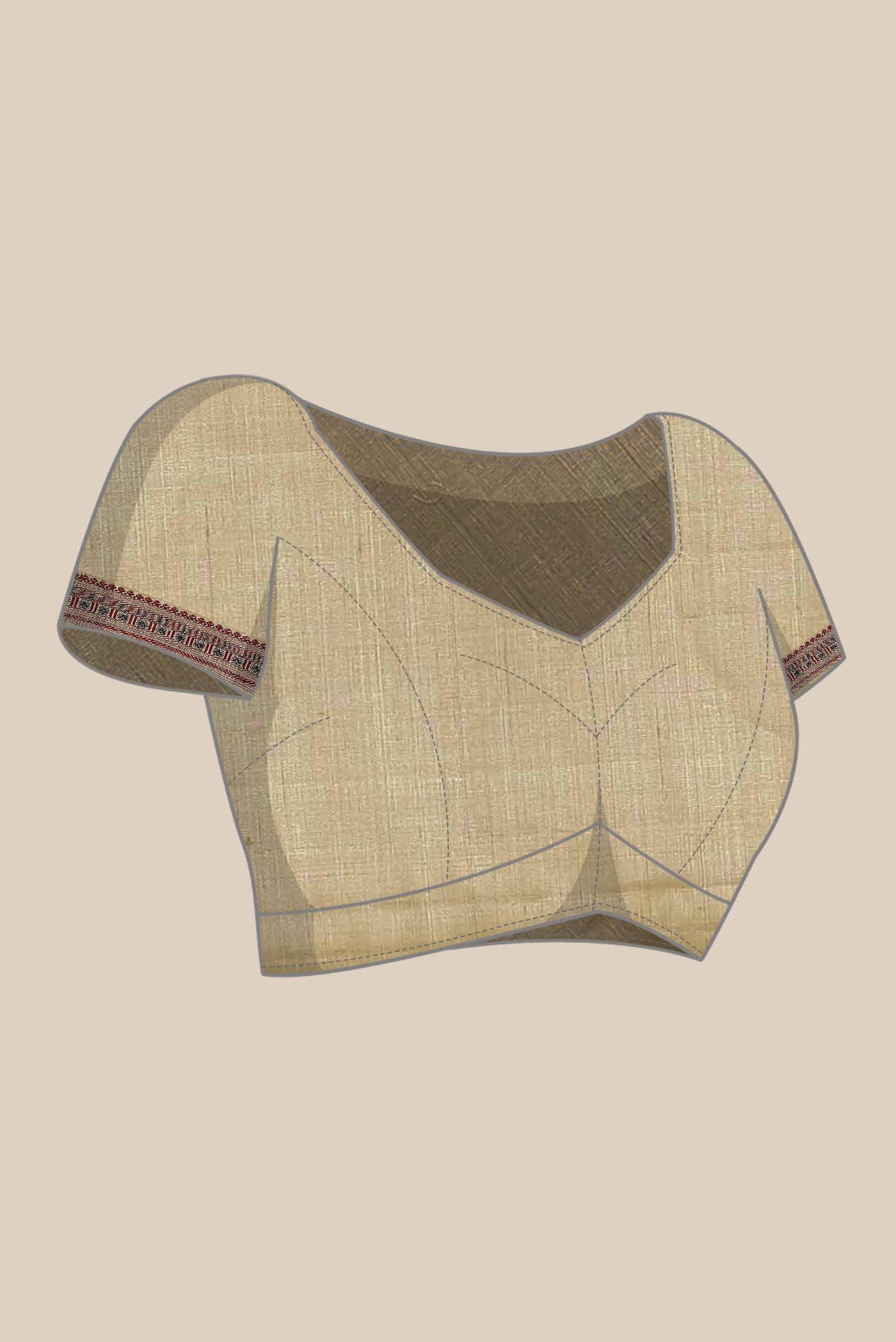 Beige Assam Silk Saree