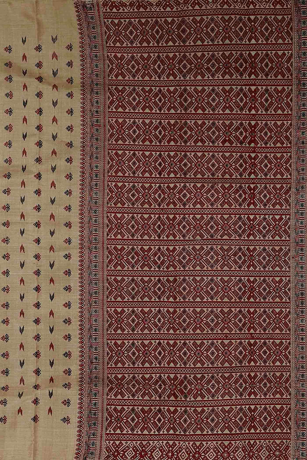 Beige Assam Silk Saree