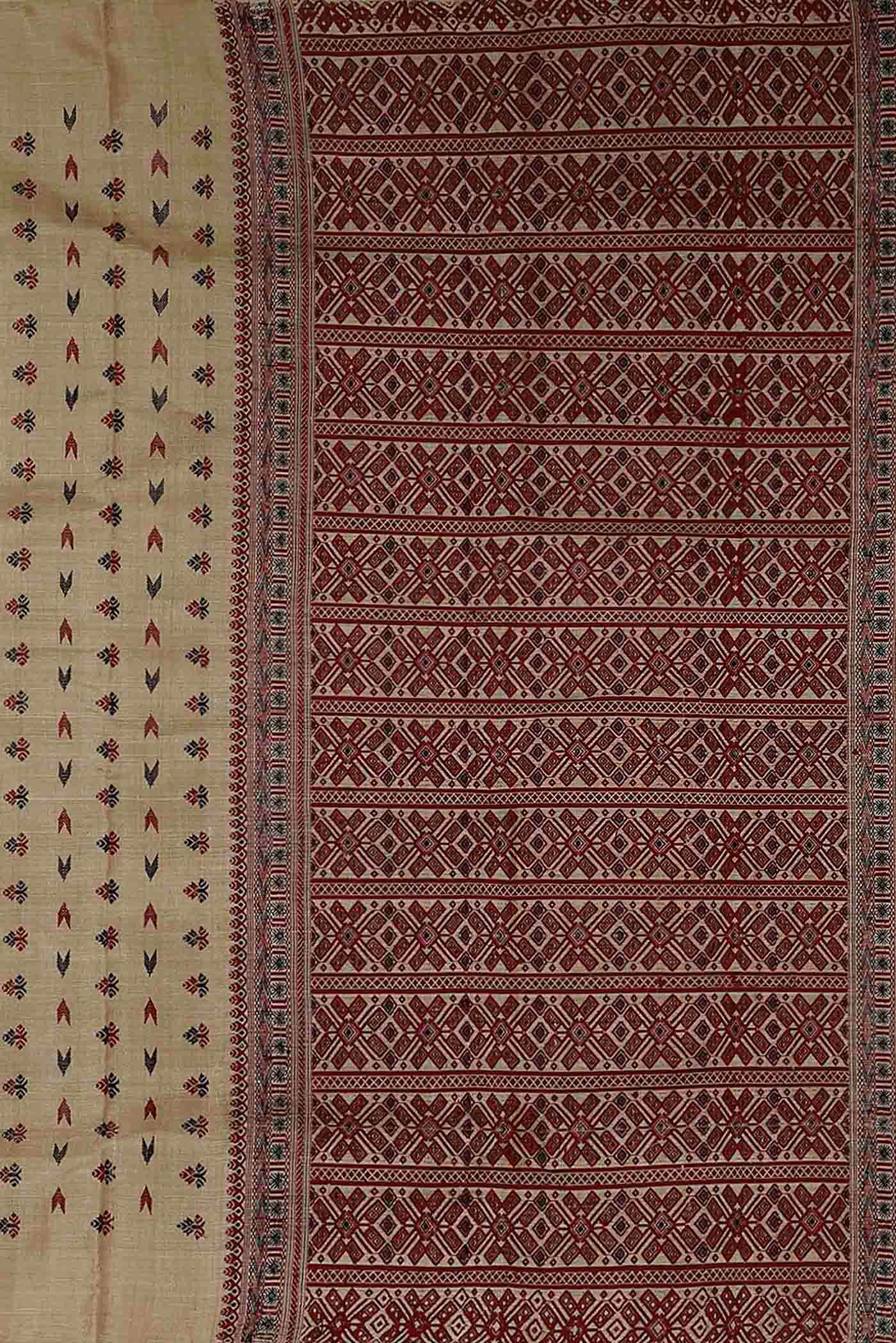 Beige Assam Silk Saree