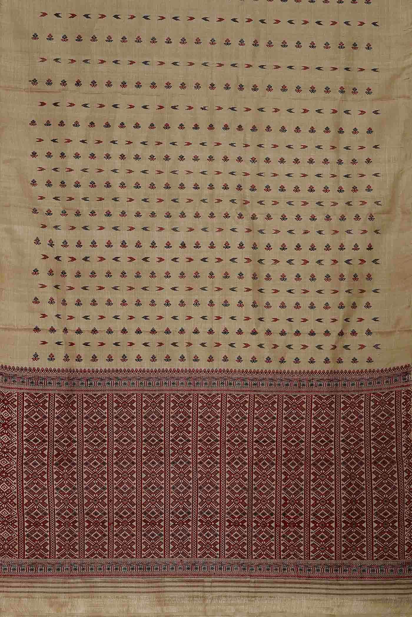 Beige Assam Silk Saree