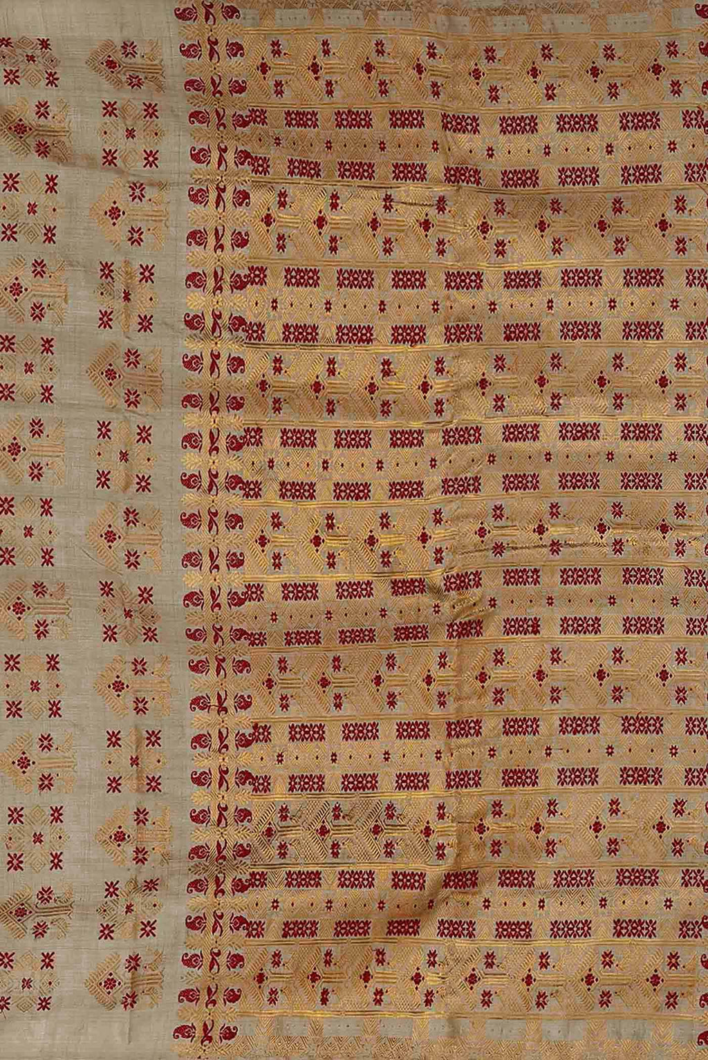 Beige Assam Silk Saree