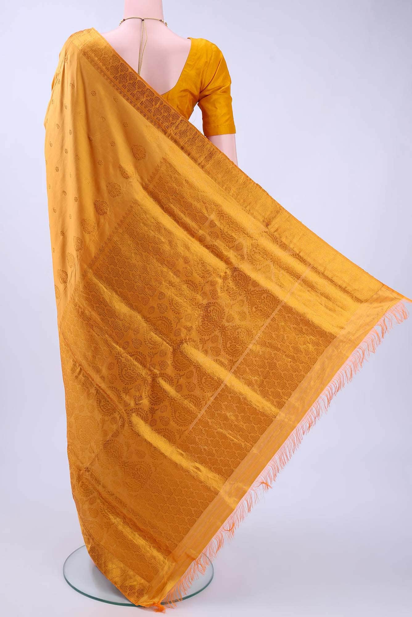 Yellow Assam Silk Saree