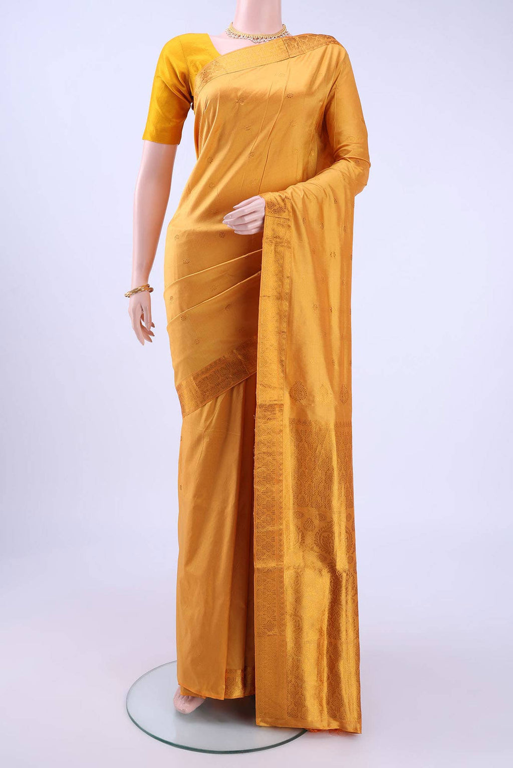 Yellow Assam Silk Saree