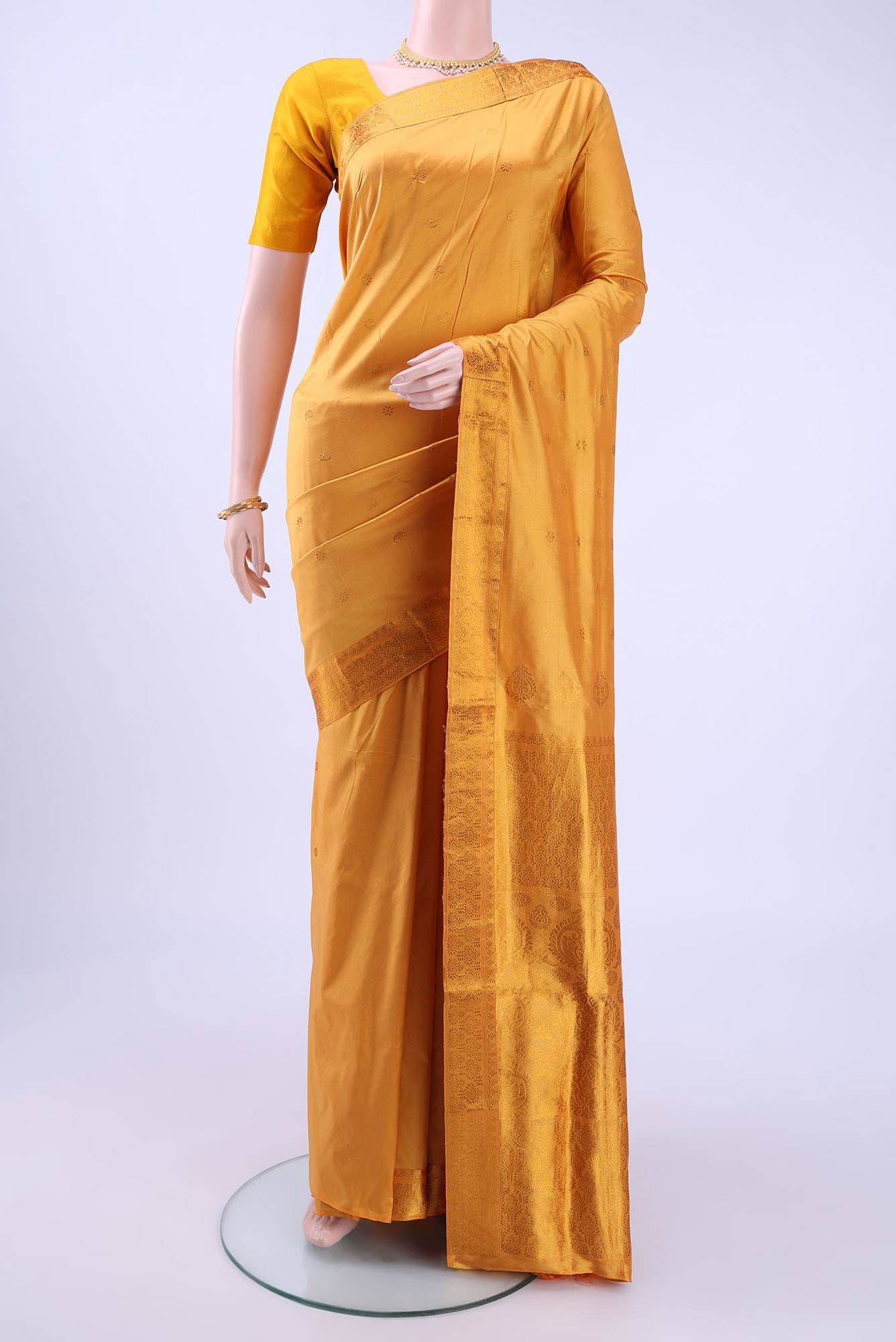 Yellow Assam Silk Saree