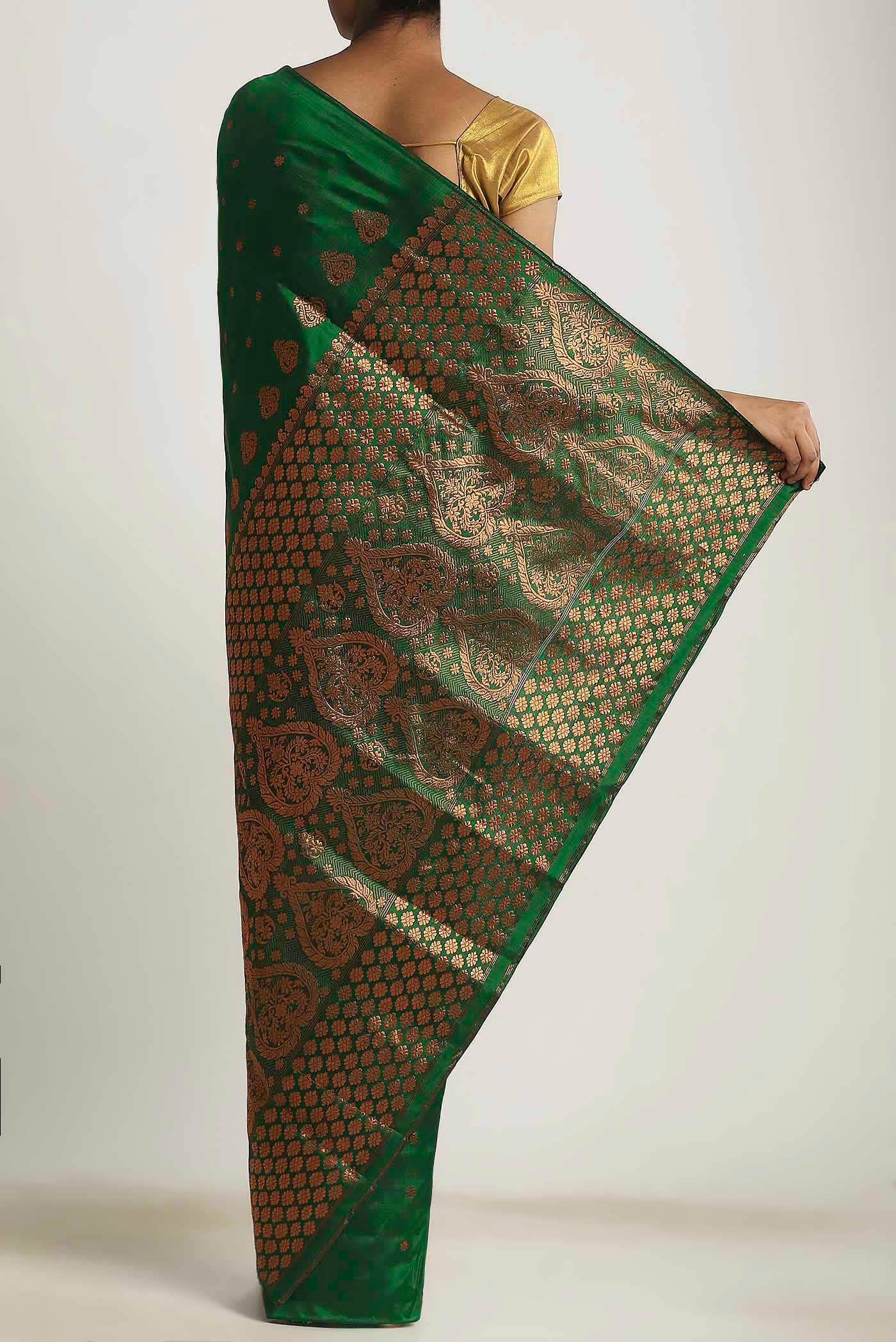 Green Assam Silk Saree