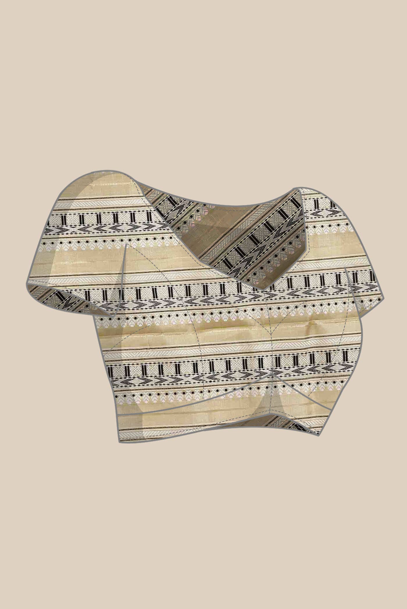 Beige Assam Silk Saree