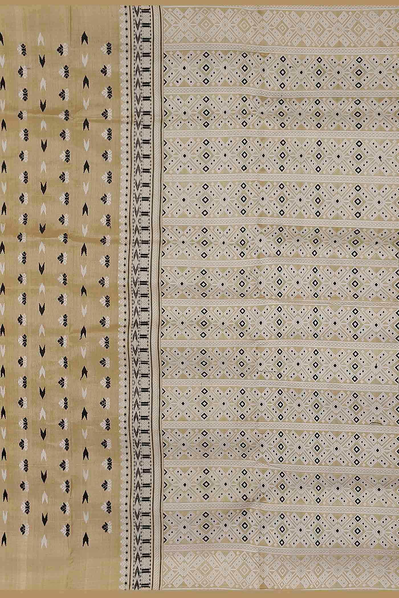 Beige Assam Silk Saree