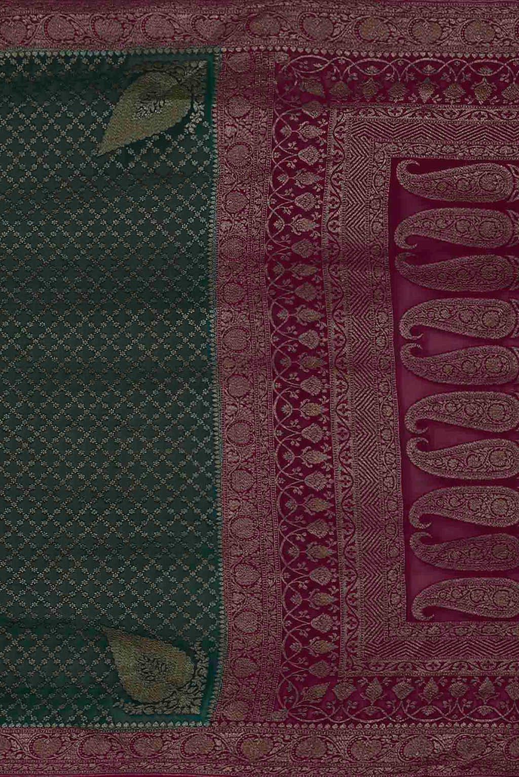 Green Banarasi Georgette Saree