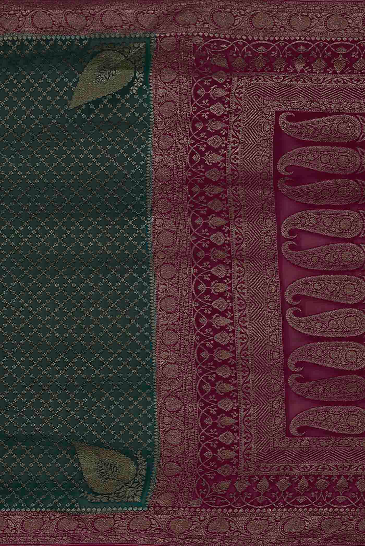 Green Banarasi Georgette Saree