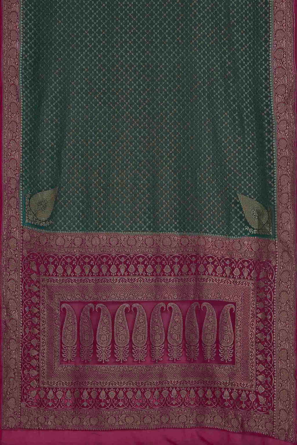 Green Banarasi Georgette Saree