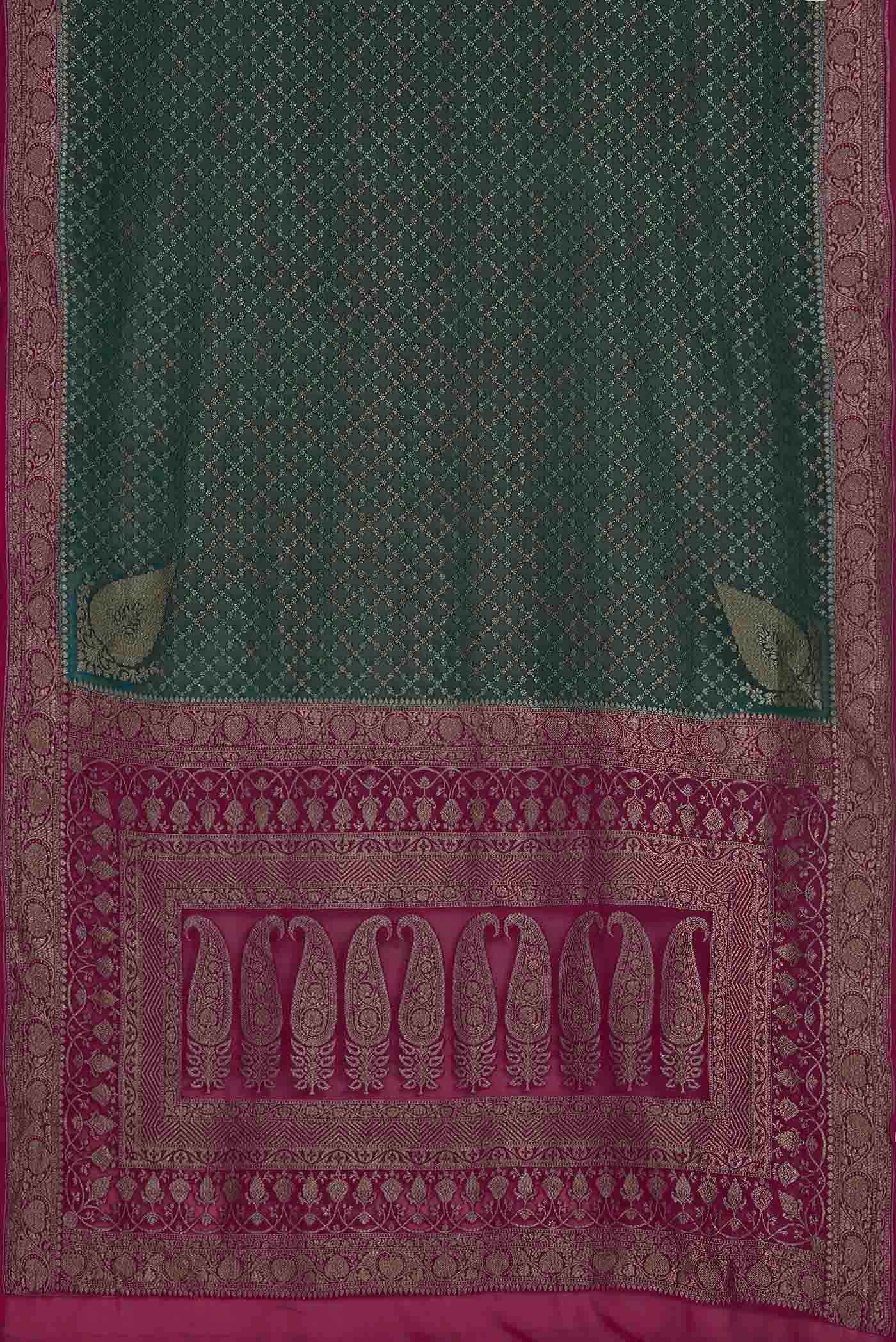 Green Banarasi Georgette Saree