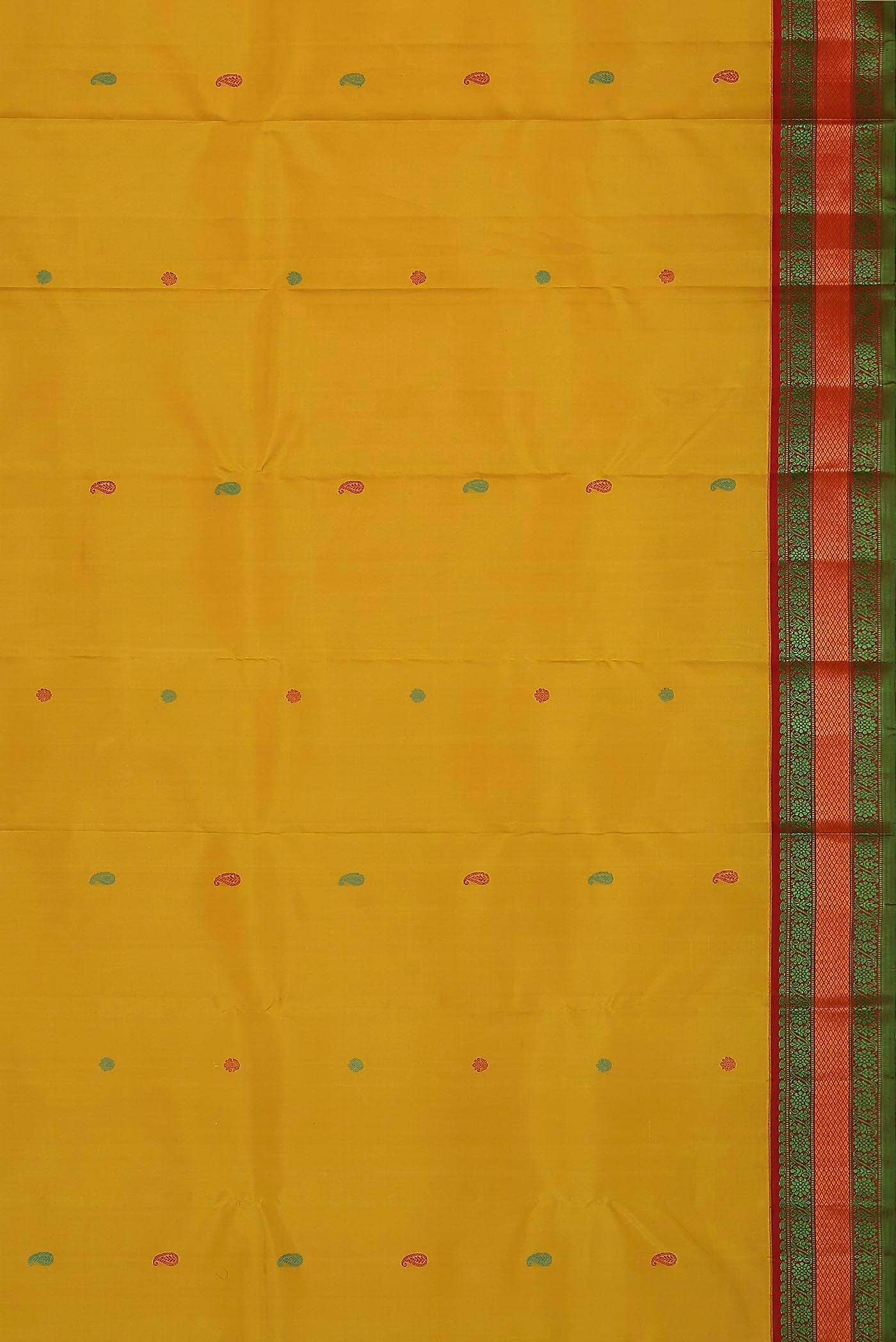 Yellow Kanchipuram Silk Saree